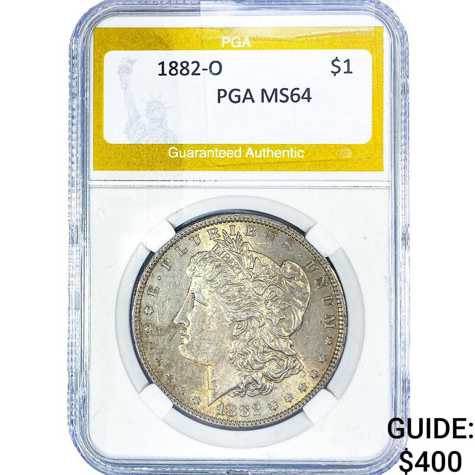 1882-O Morgan Silver Dollar PGA MS64: 1882-O Morgan Silver Dollar PGA MS64