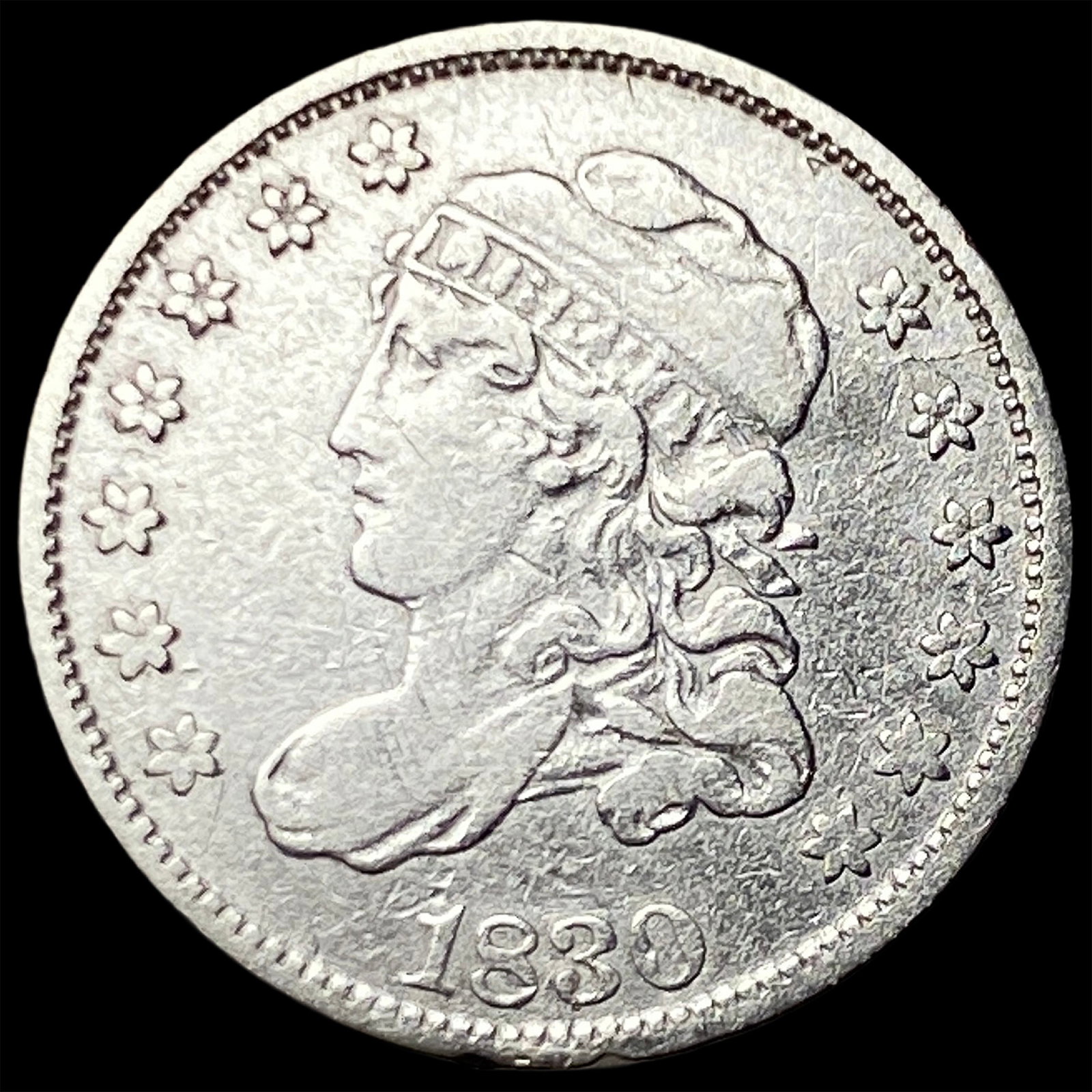 1830 Capped Bust Half Dime ABOUT UNCIRCULATED: 1830 Capped Bust Half Dime ABOUT UNCIRCULATED