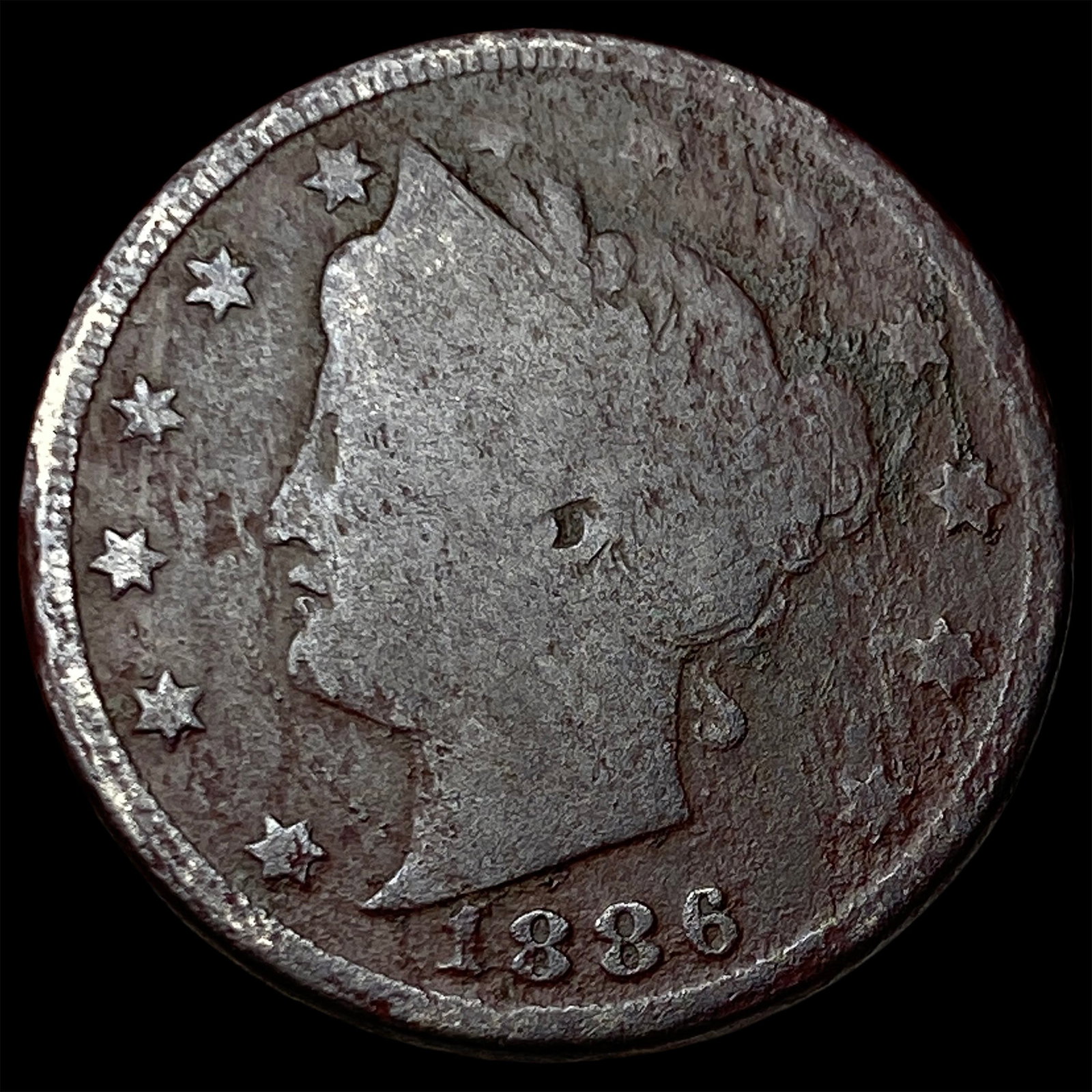 1886 Liberty Head Nickel NICELY CIRCULATED: 1886 Liberty Head Nickel NICELY CIRCULATED