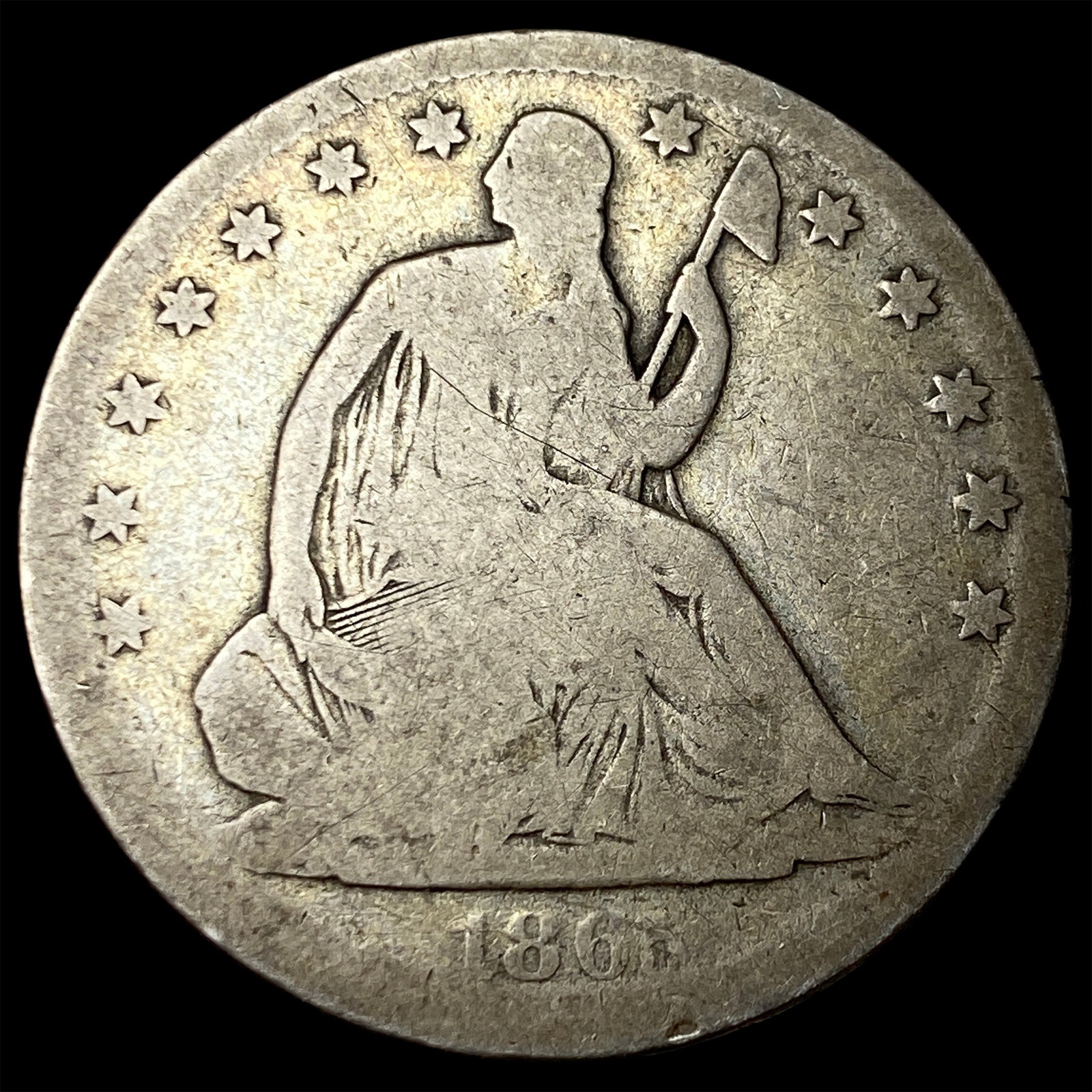 1861-S Silver Half Dollar NICELY CIRCULATED: 1861-S Silver Half Dollar NICELY CIRCULATED