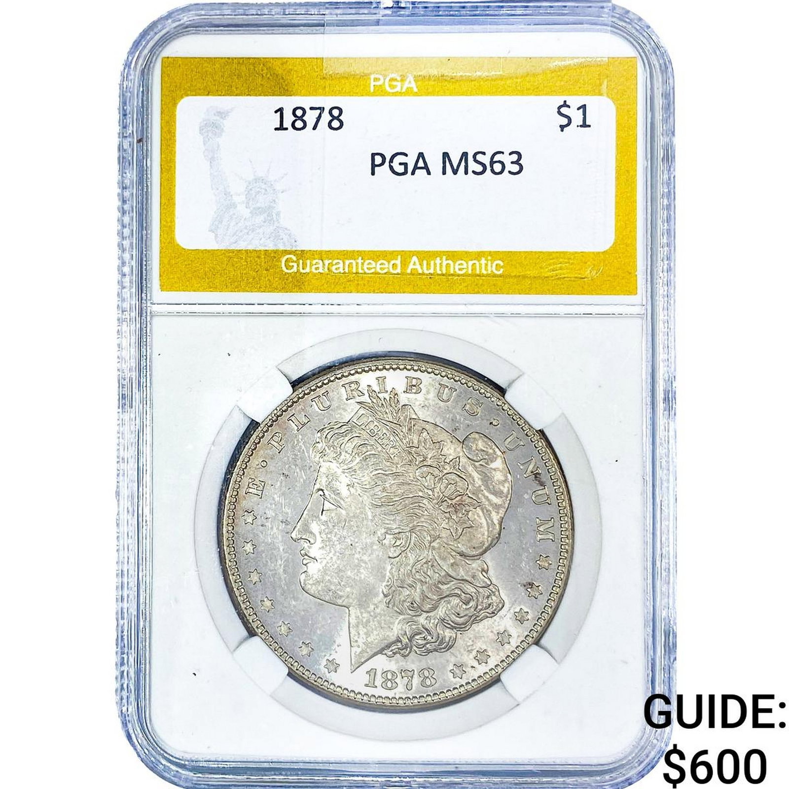 1878 Morgan Silver Dollar PGA MS63: 1878 Morgan Silver Dollar PGA MS63