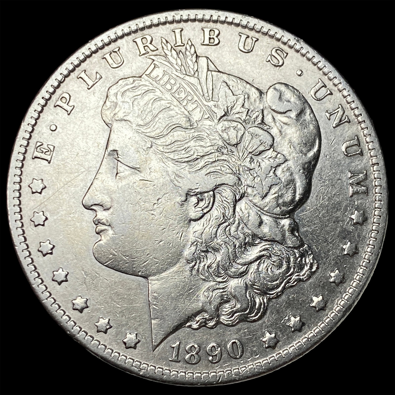 1890-CC Silver Morgan Dollar CLOSELY UNCIRCULATED: 1890-CC Silver Morgan Dollar CLOSELY UNCIRCULATED