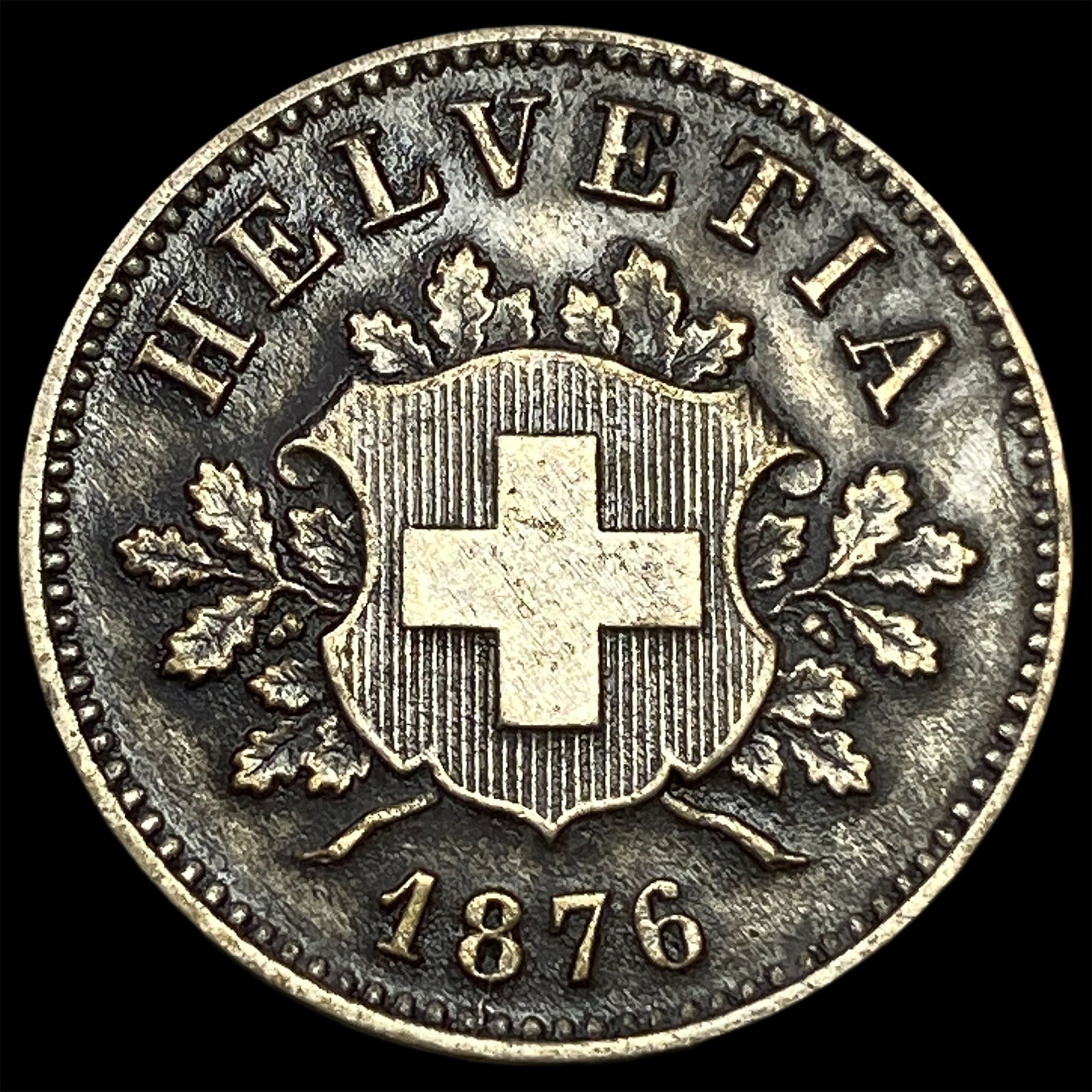 1876 Switzerland Billon 10 Rappen: 1876 Switzerland Billon 10 Rappen