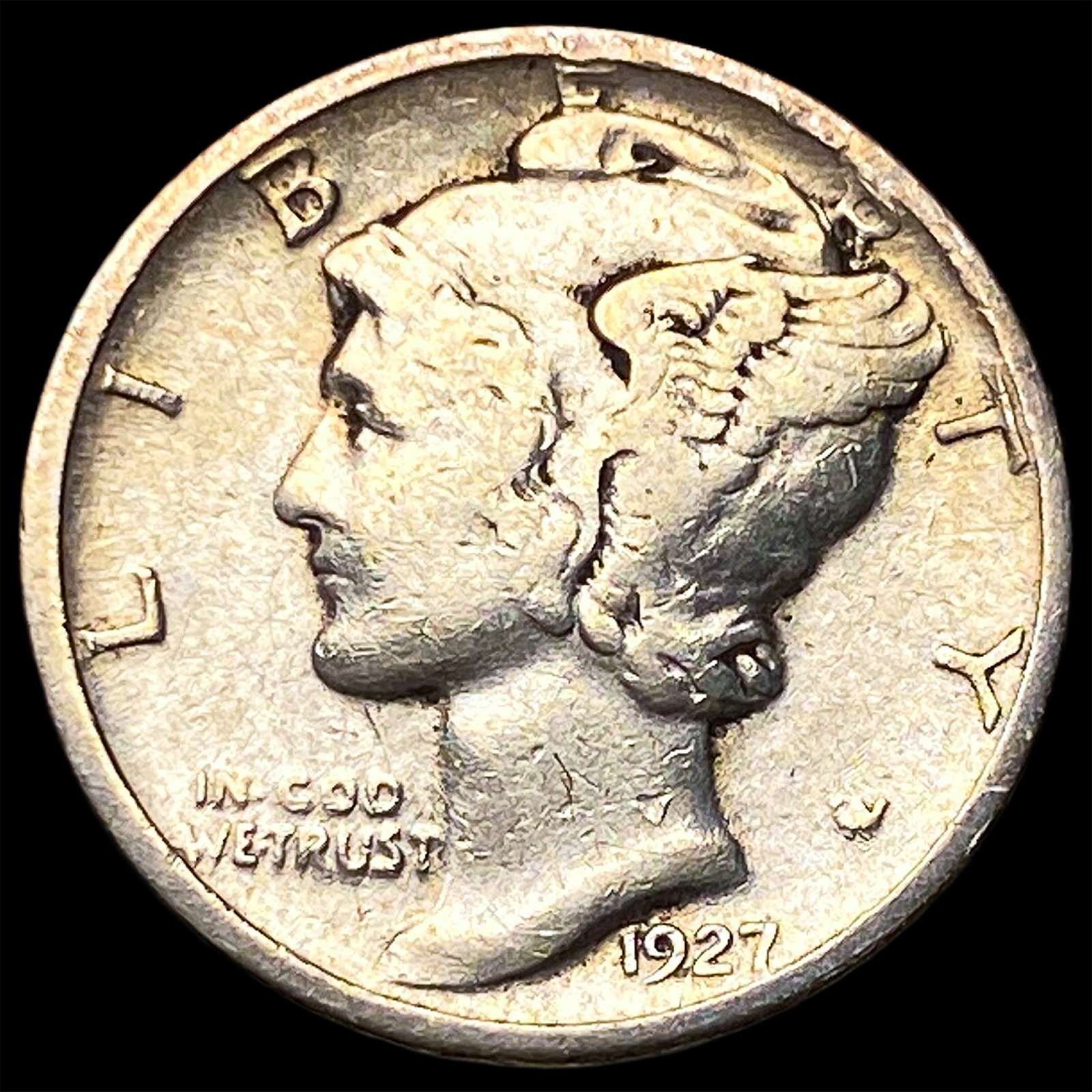 1927-D Silver Mercury Dime LIGHTLY CIRCULATED: 1927-D Silver Mercury Dime LIGHTLY CIRCULATED