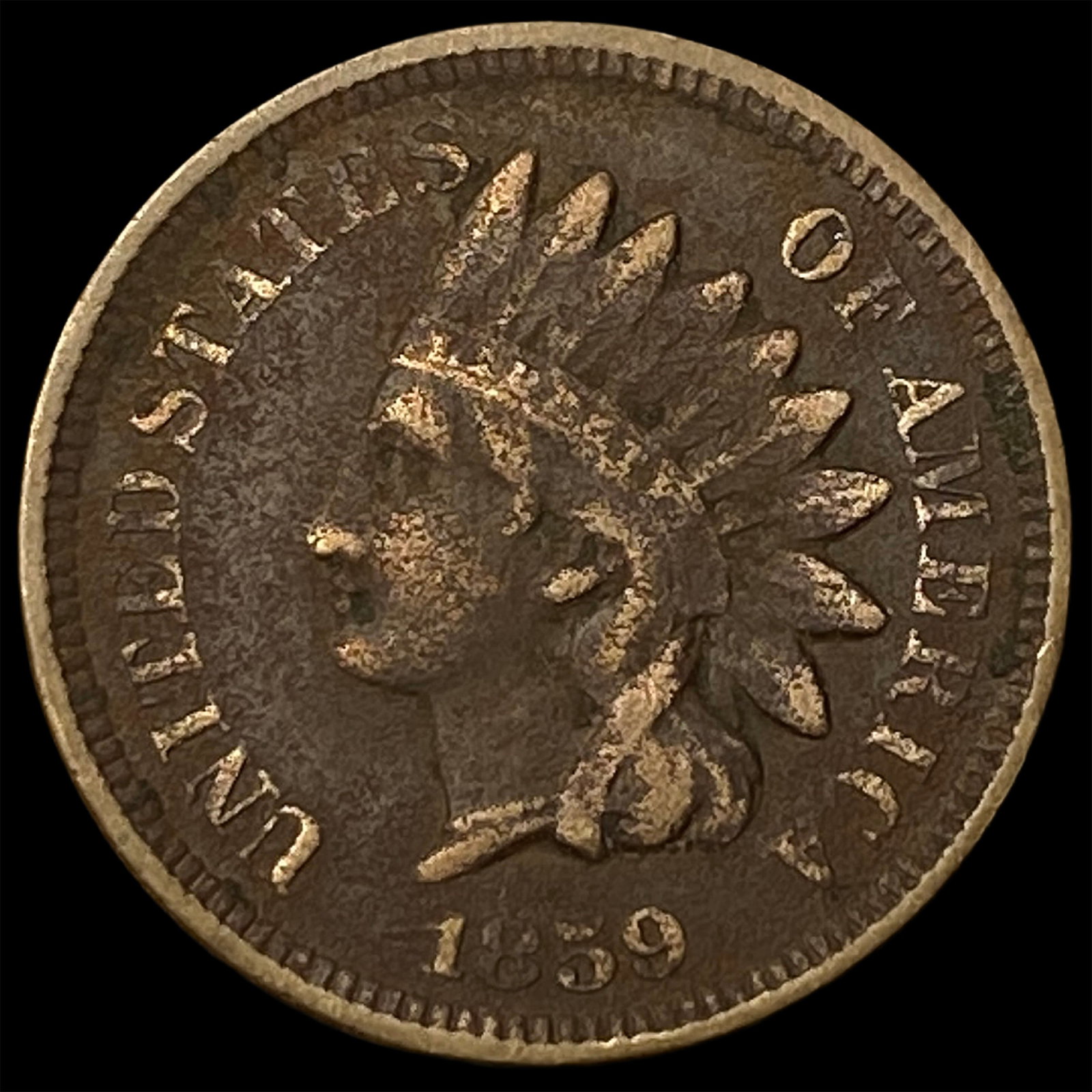 1859 Indian Head Cent NICELY CIRCULATED: 1859 Indian Head Cent NICELY CIRCULATED