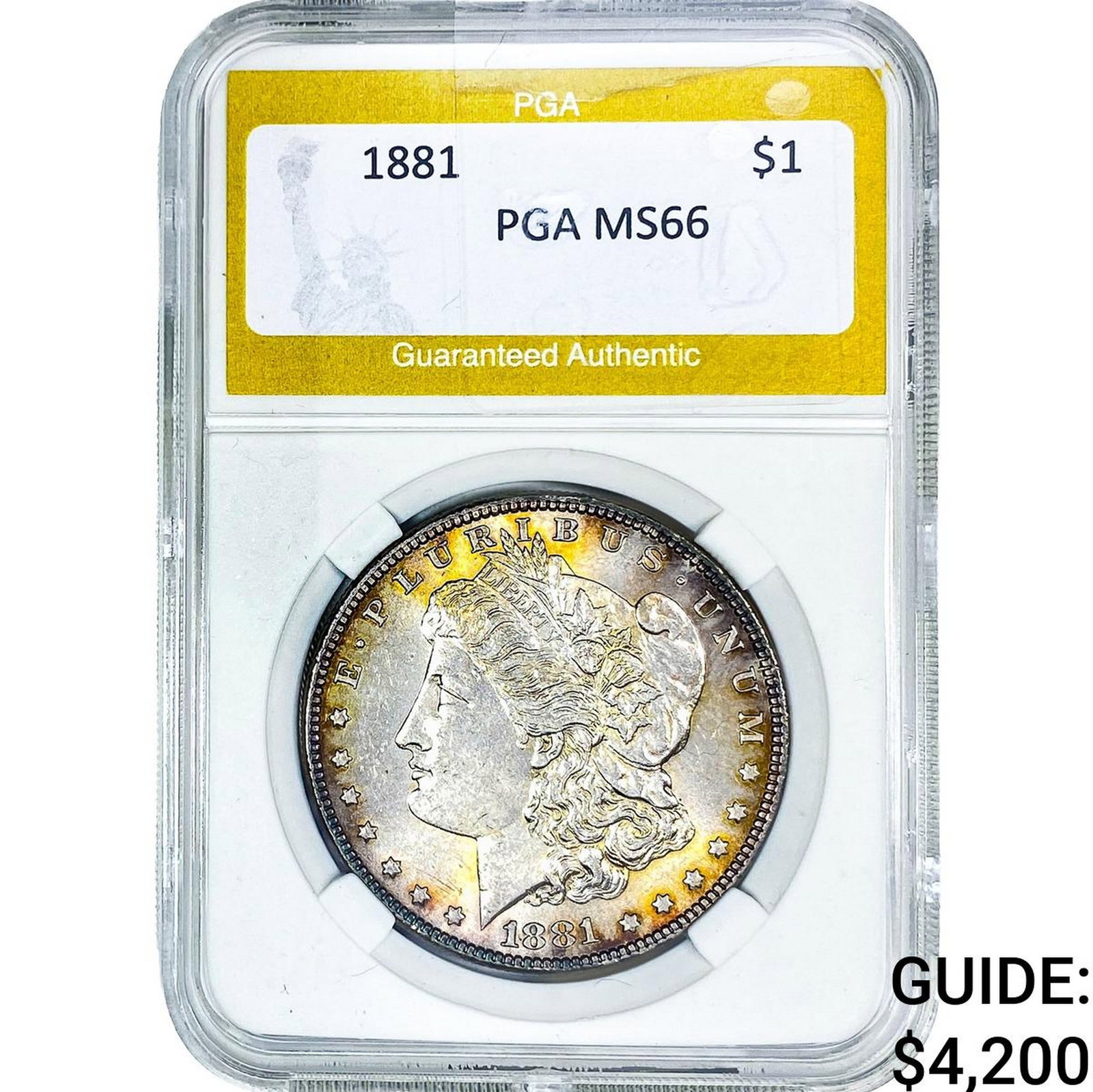 1881 Morgan Silver Dollar PGA MS66: 1881 Morgan Silver Dollar PGA MS66