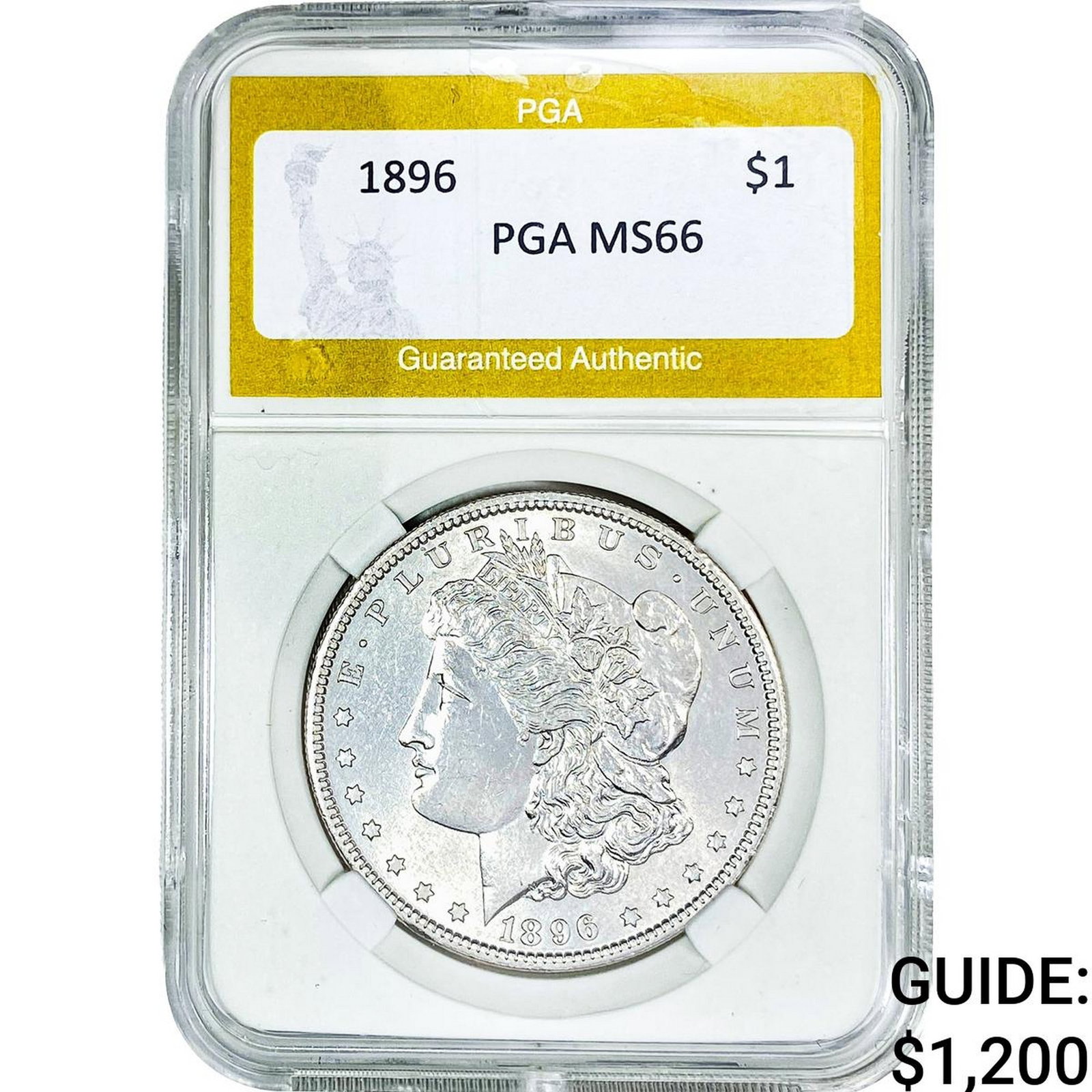 1896 Morgan Silver Dollar PGA MS66: 1896 Morgan Silver Dollar PGA MS66