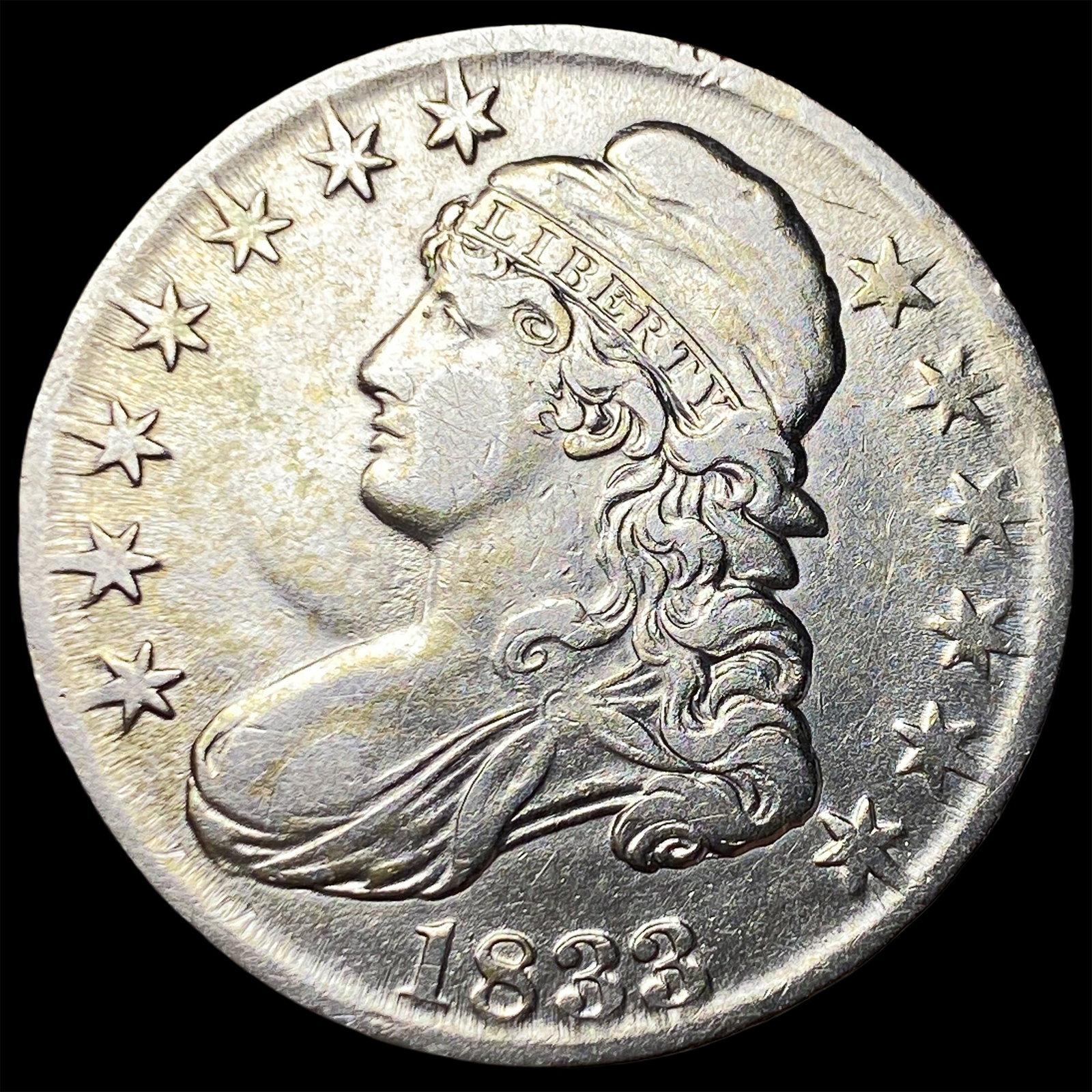 1833 Capped Bust Half Dollar NEARLY UNCIRCULATED: 1833 Capped Bust Half Dollar NEARLY UNCIRCULATED