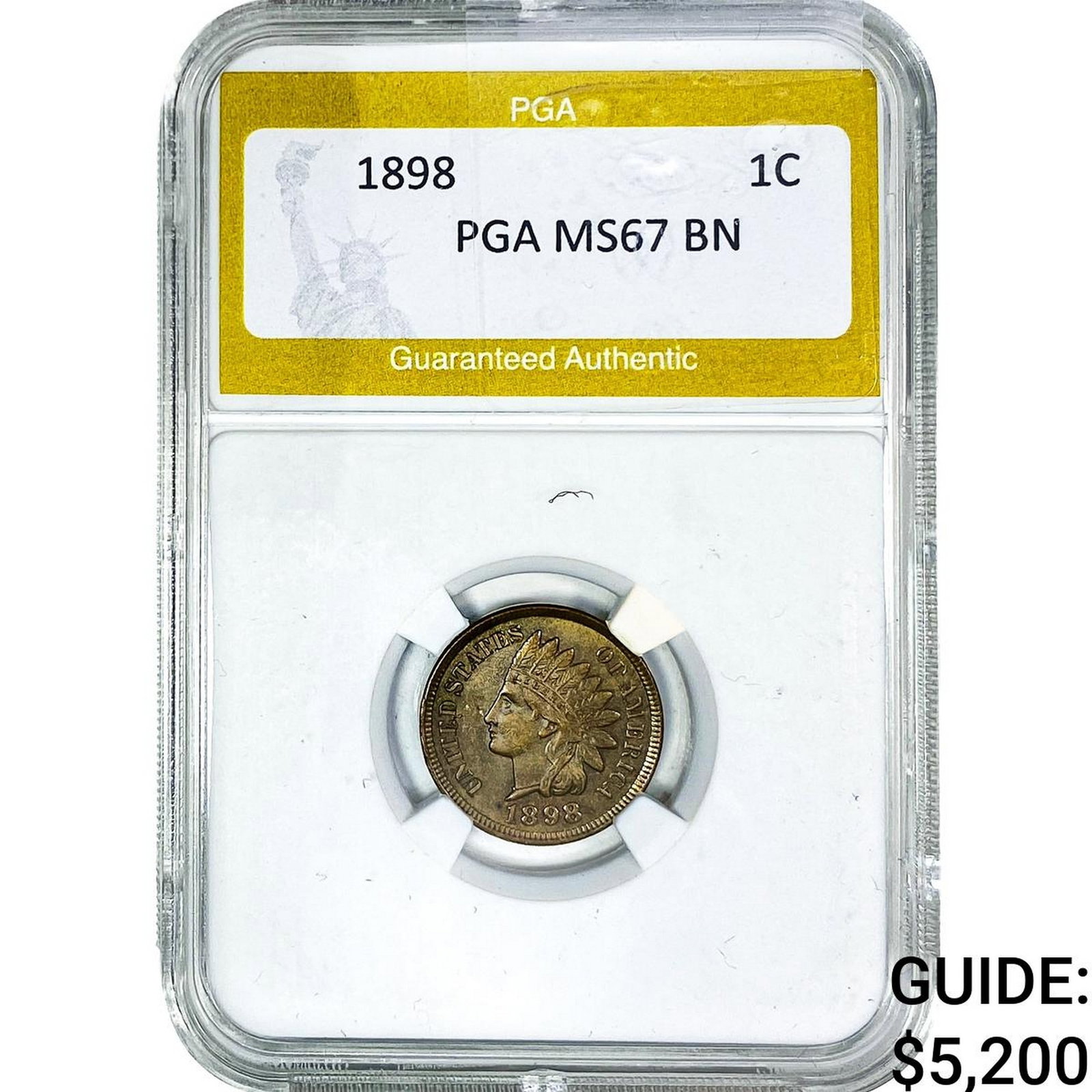 1898 Indian Head Cent PGA MS67 BN (1 of 2)