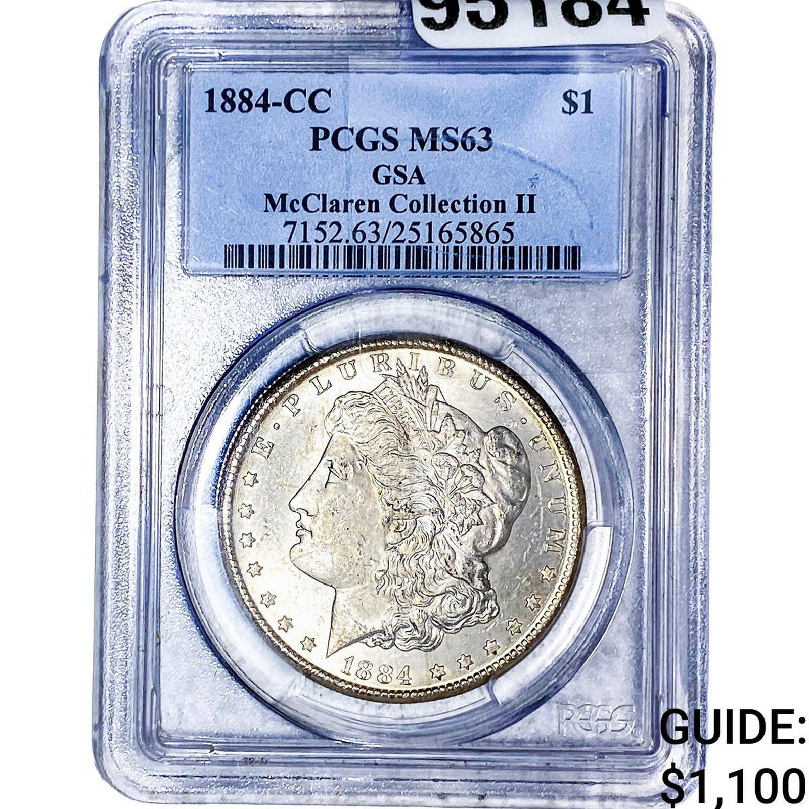 1884-CC Morgan Silver Dollar PCGS MS63: 1884-CC Morgan Silver Dollar PCGS MS63