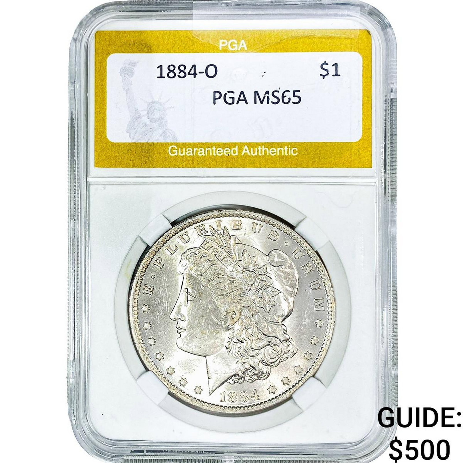 1884-O Morgan Silver Dollar PGA MS65: 1884-O Morgan Silver Dollar PGA MS65