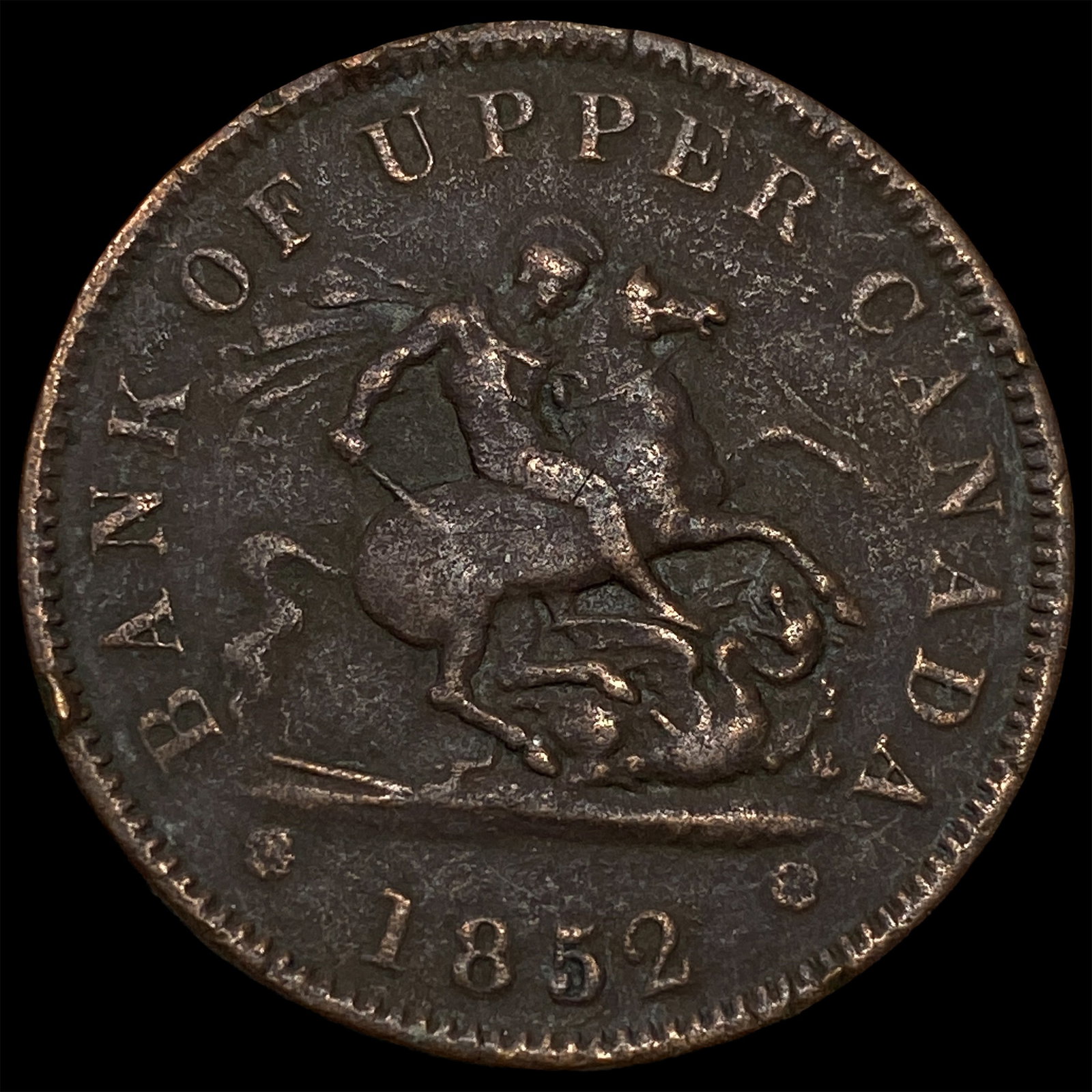 1852 Bank of Upper Canada Bronze Penny Token: 1852 Bank of Upper Canada Bronze Penny Token