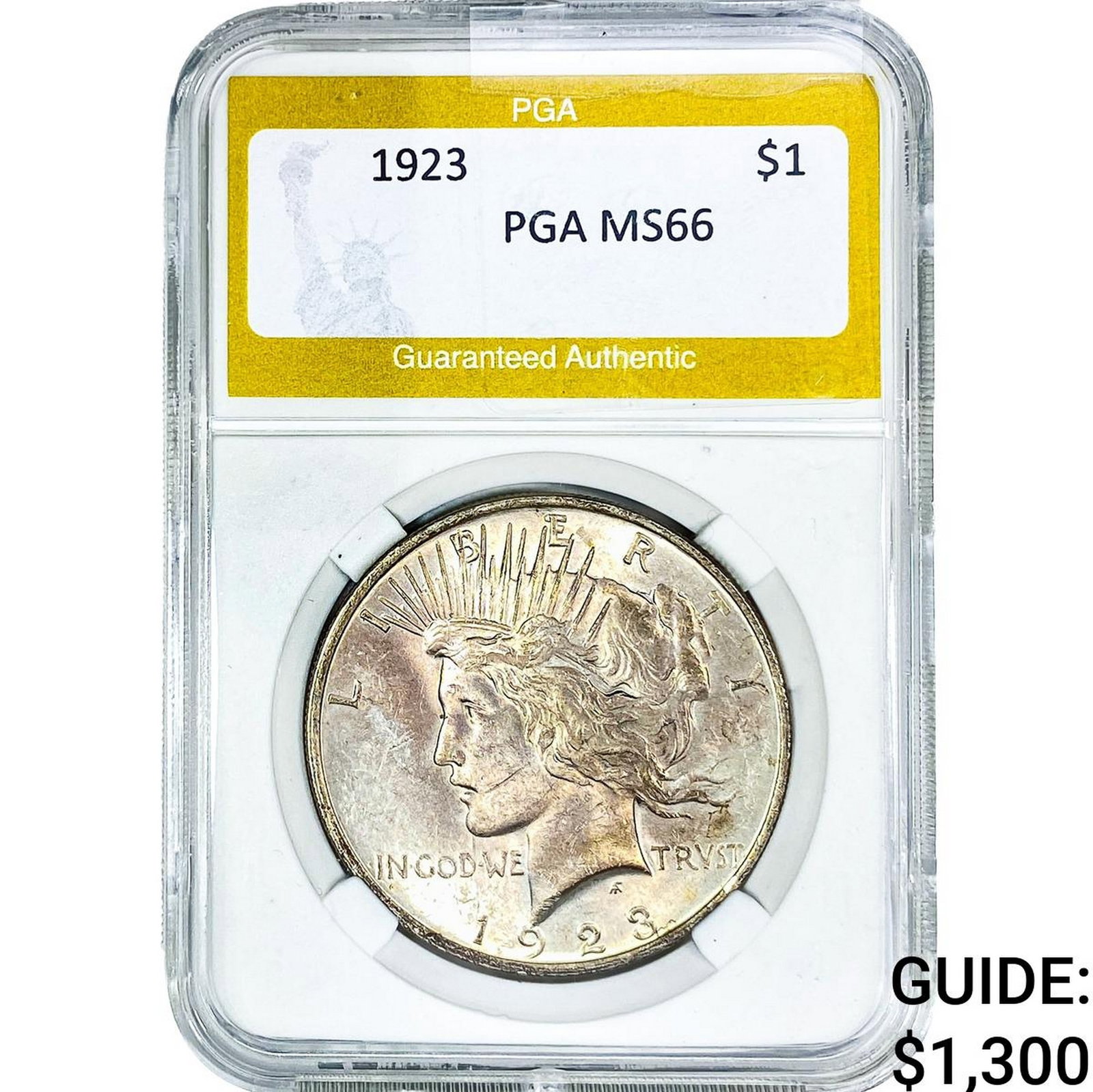 1923 Silver Peace Dollar PGA MS66: 1923 Silver Peace Dollar PGA MS66