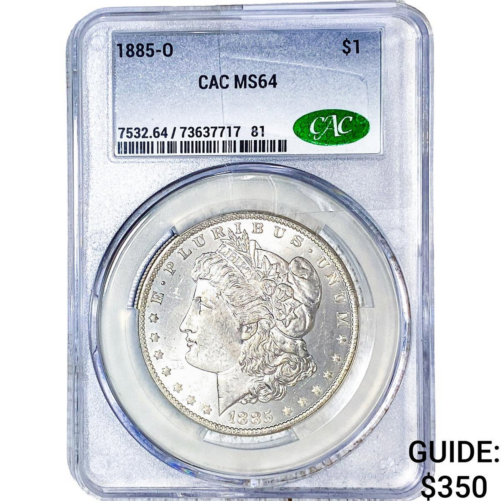 1885-O Morgan Silver Dollar CAC MS64: 1885-O Morgan Silver Dollar CAC MS64