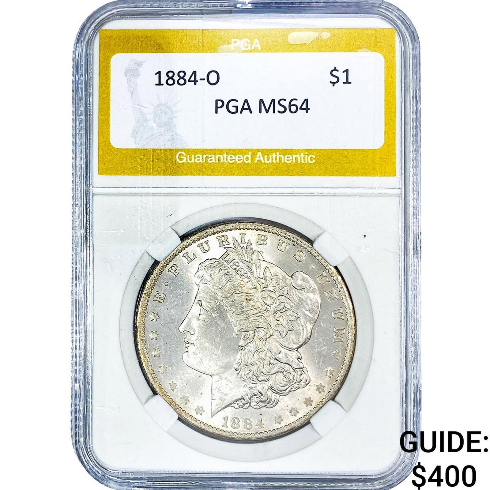 1884-O Morgan Silver Dollar PGA MS64: 1884-O Morgan Silver Dollar PGA MS64