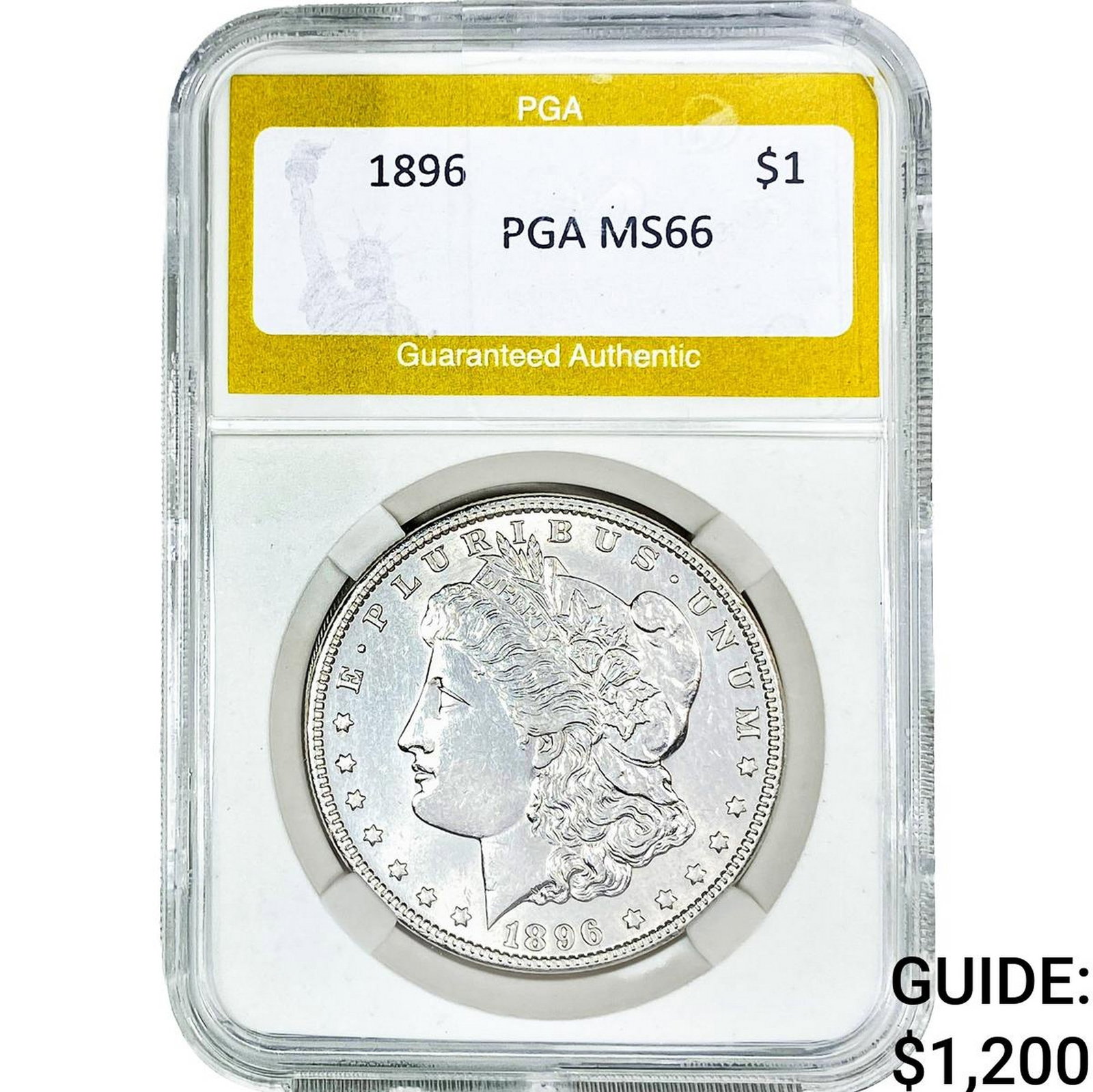 1896 Morgan Silver Dollar PGA MS66: 1896 Morgan Silver Dollar PGA MS66