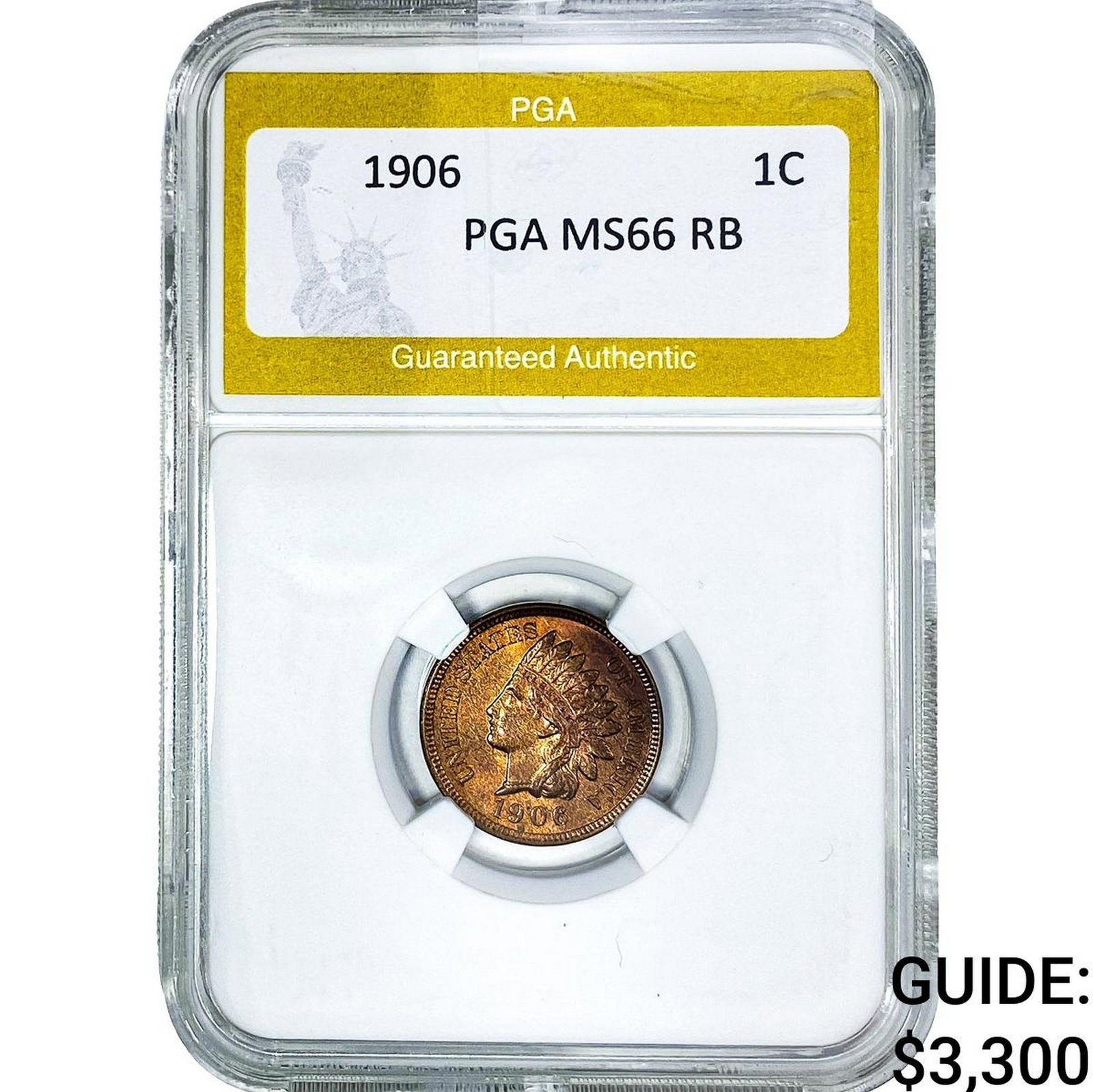 1906 Indian Head Cent PGA MS66 RB: 1906 Indian Head Cent PGA MS66 RB
