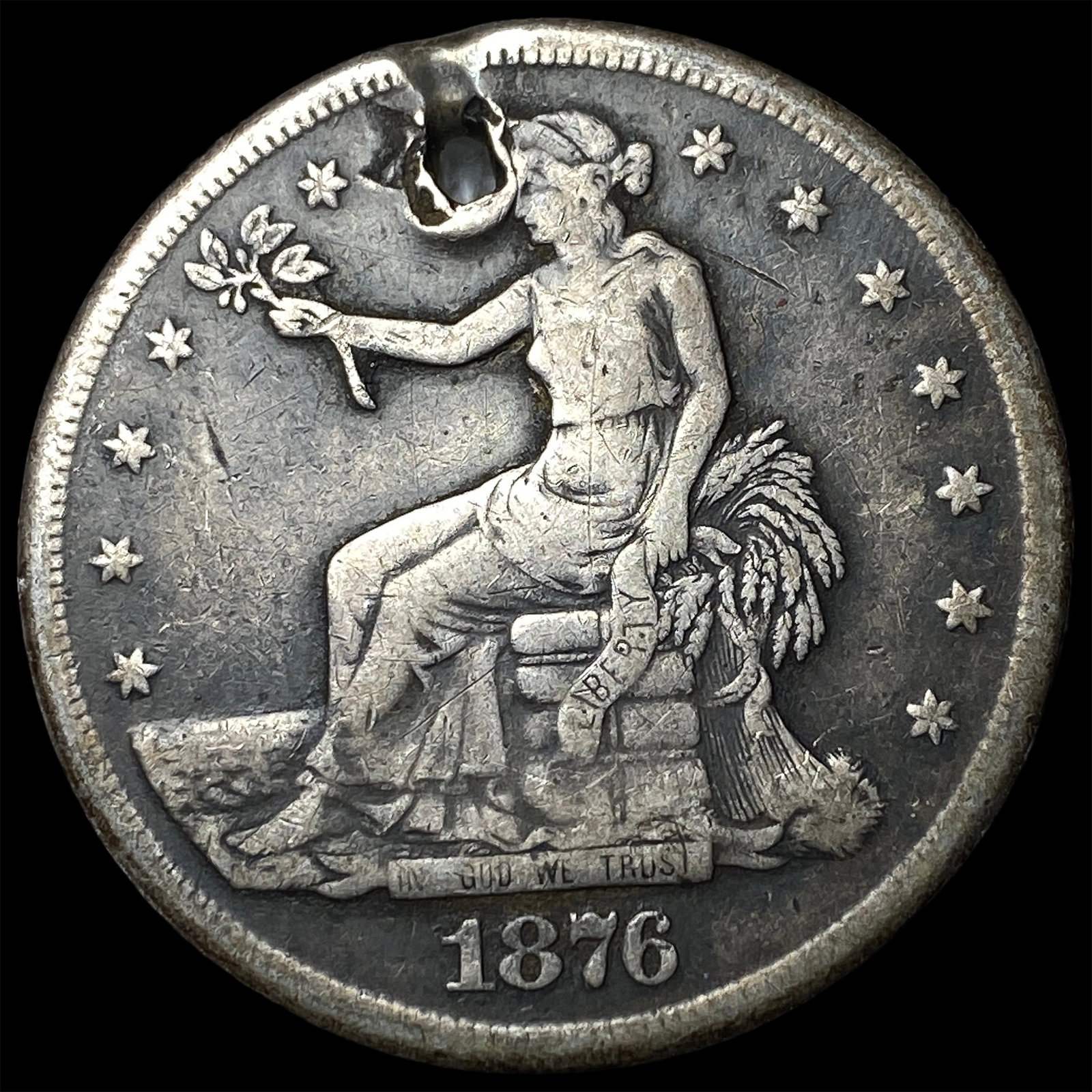 1876 Silver Trade Dollar NEARLY UNCIRCULATED: 1876 Silver Trade Dollar NEARLY UNCIRCULATED