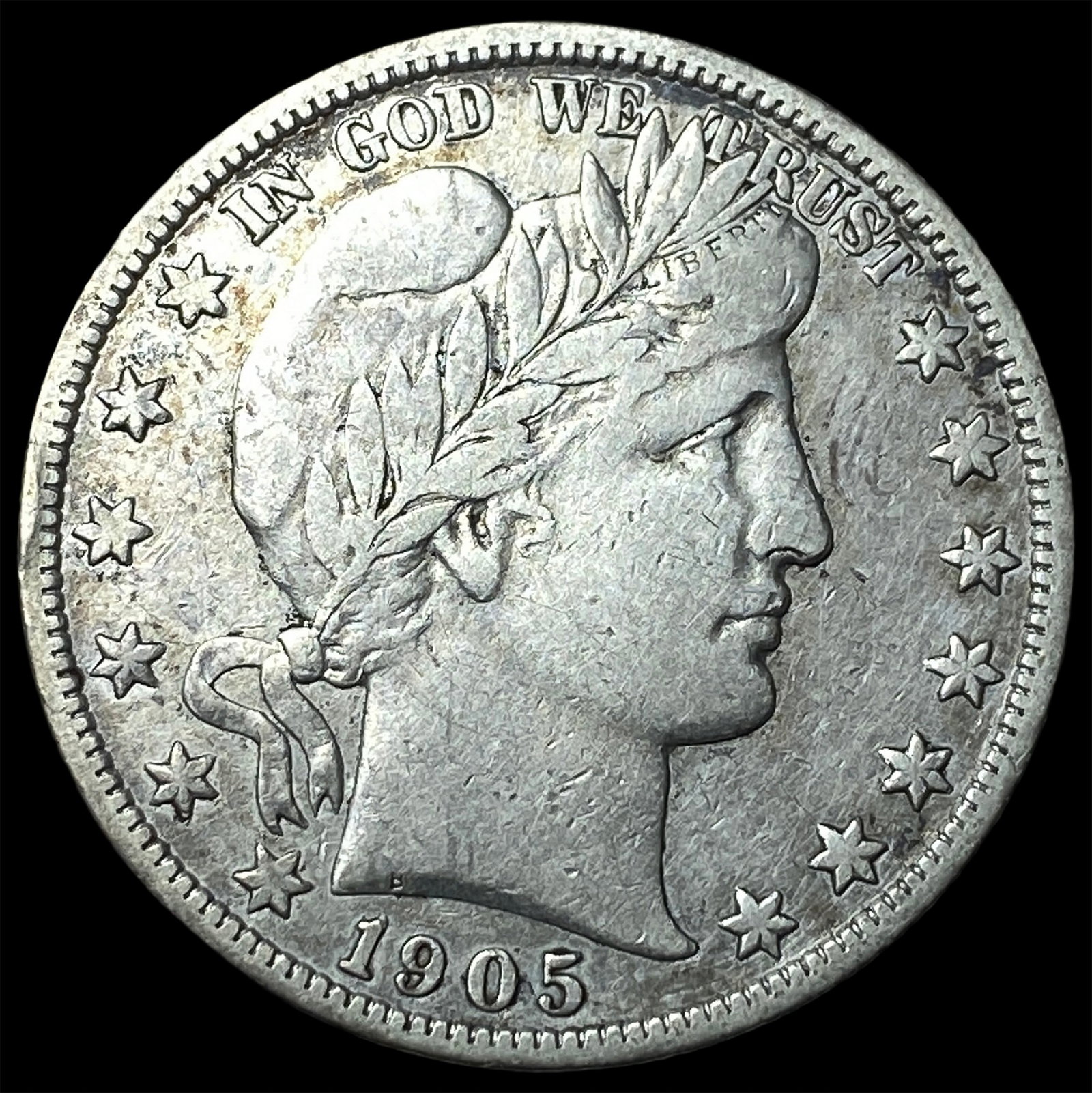 1905-S Silver Barber Half Dollar NEARLY UNCIRCULATED: 1905-S Silver Barber Half Dollar NEARLY UNCIRCULATED