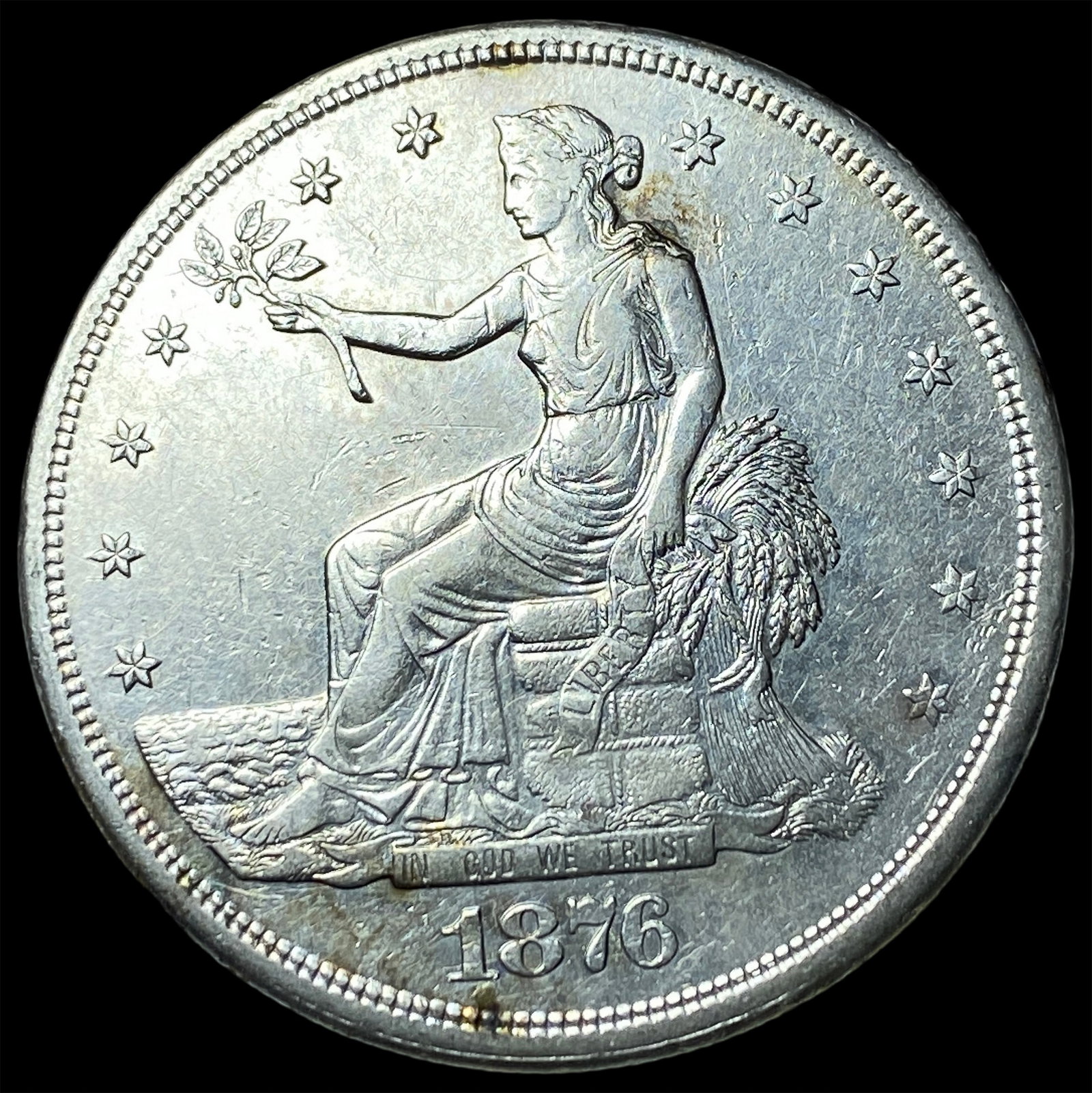 1876-S Silver Trade Dollar NEARLY UNCIRCULATED: 1876-S Silver Trade Dollar NEARLY UNCIRCULATED