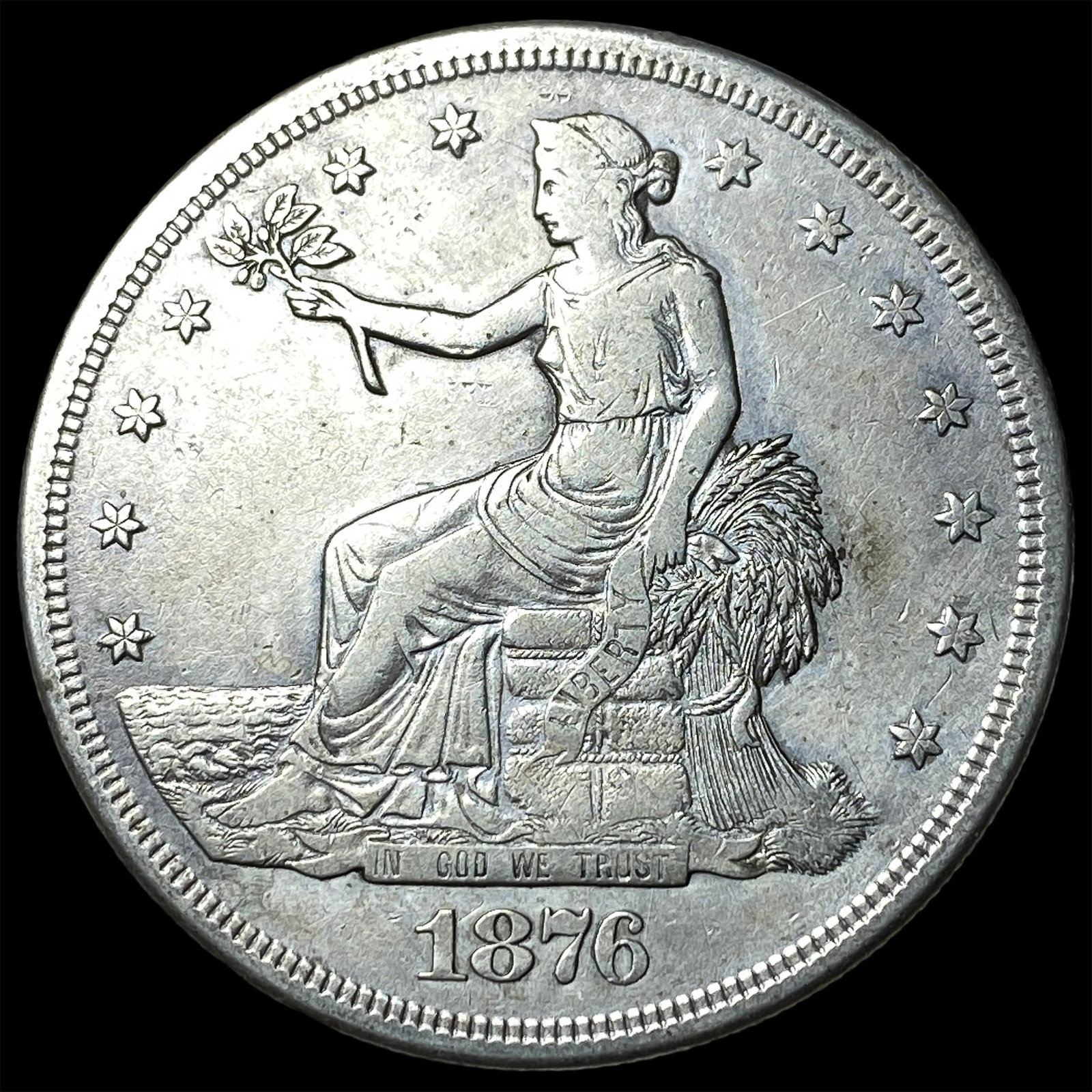 1876-S Silver Trade Dollar NEARLY UNCIRCULATED: 1876-S Silver Trade Dollar NEARLY UNCIRCULATED