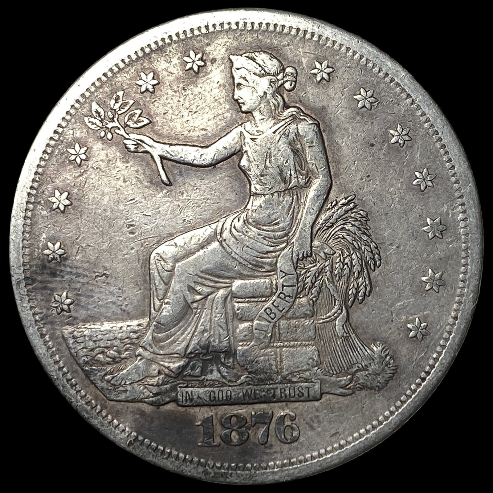 1876-S Silver Trade Dollar NEARLY UNCIRCULATED: 1876-S Silver Trade Dollar NEARLY UNCIRCULATED