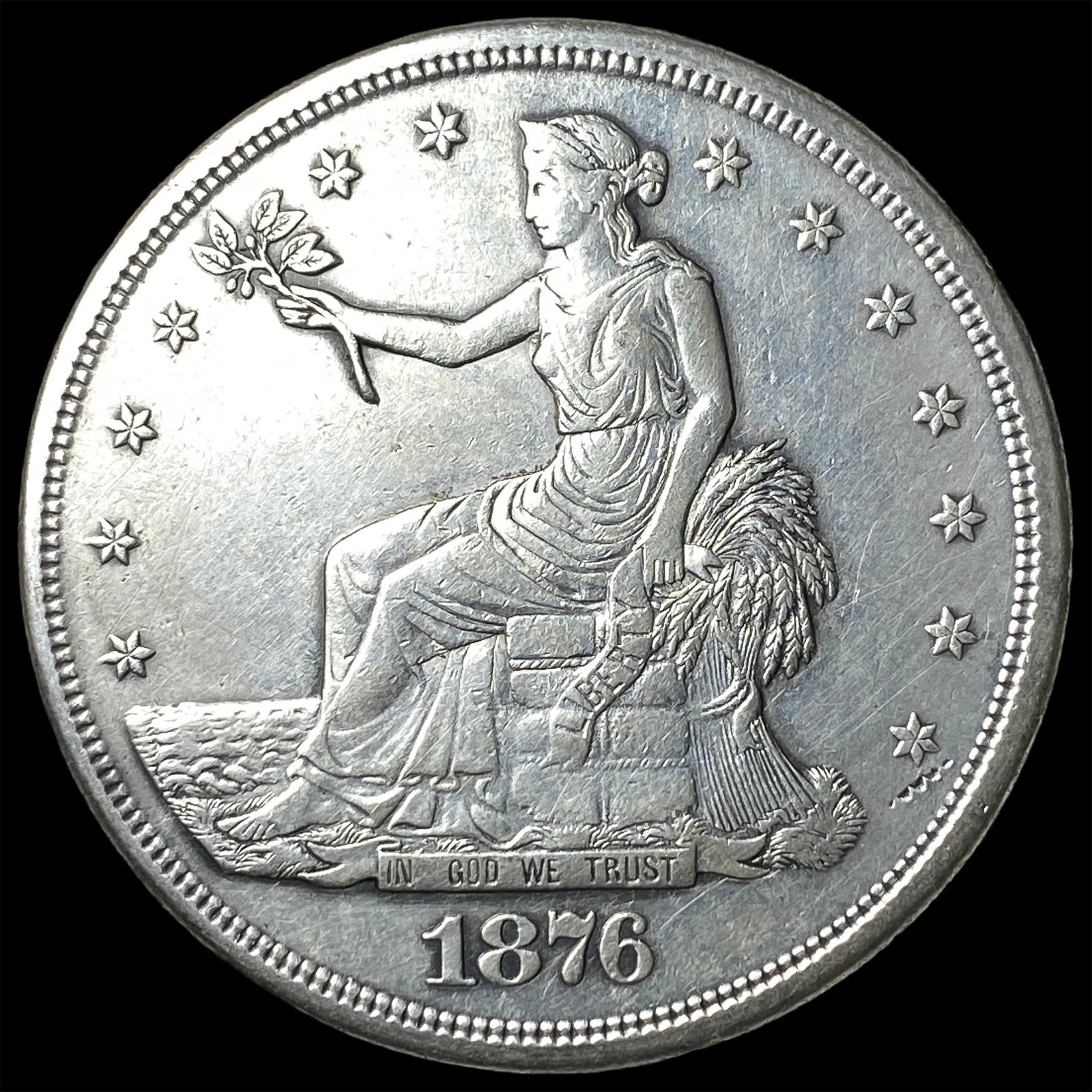1876-S Silver Trade Dollar NEARLY UNCIRCULATED: 1876-S Silver Trade Dollar NEARLY UNCIRCULATED
