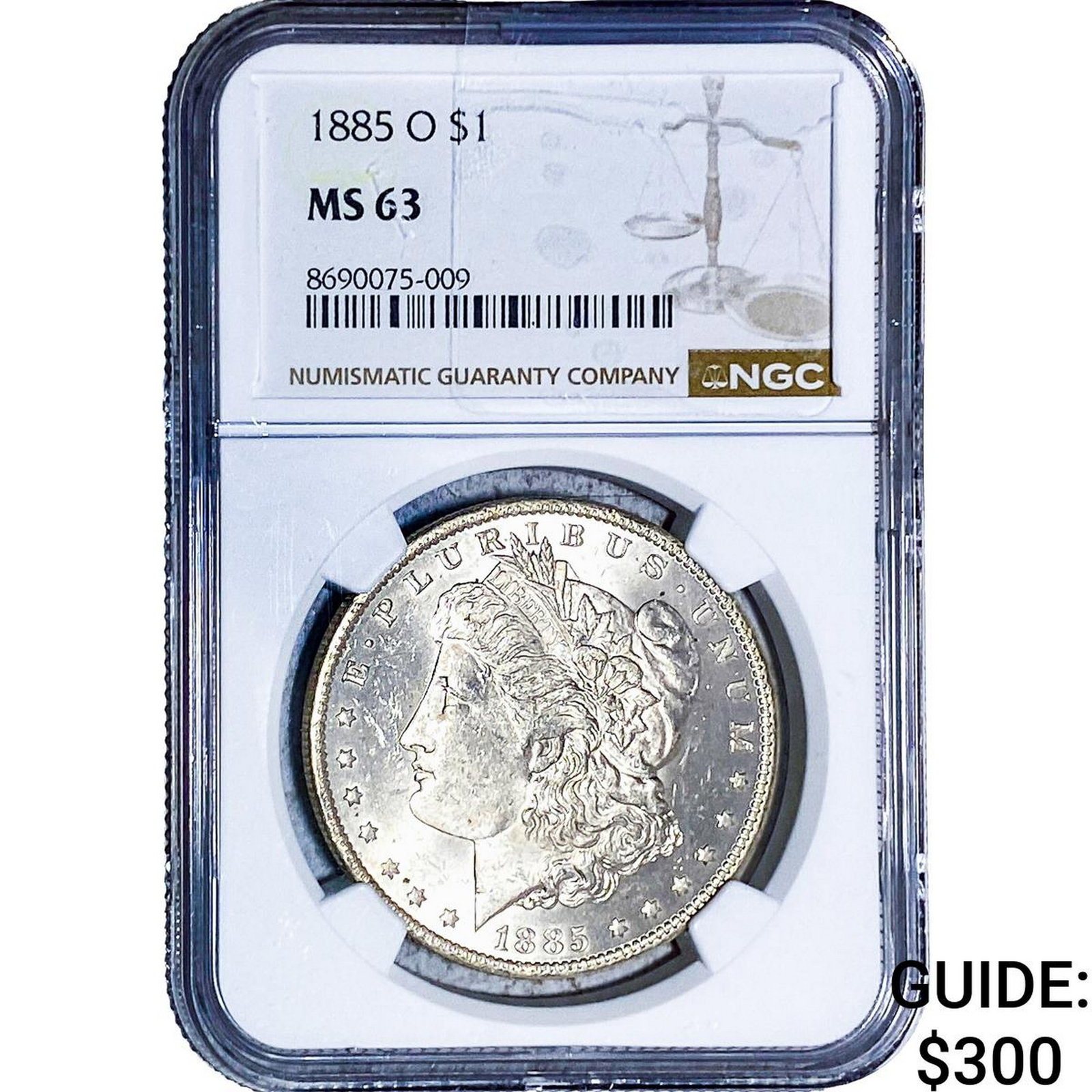 1885-O Morgan Silver Dollar NGC MS63: 1885-O Morgan Silver Dollar NGC MS63