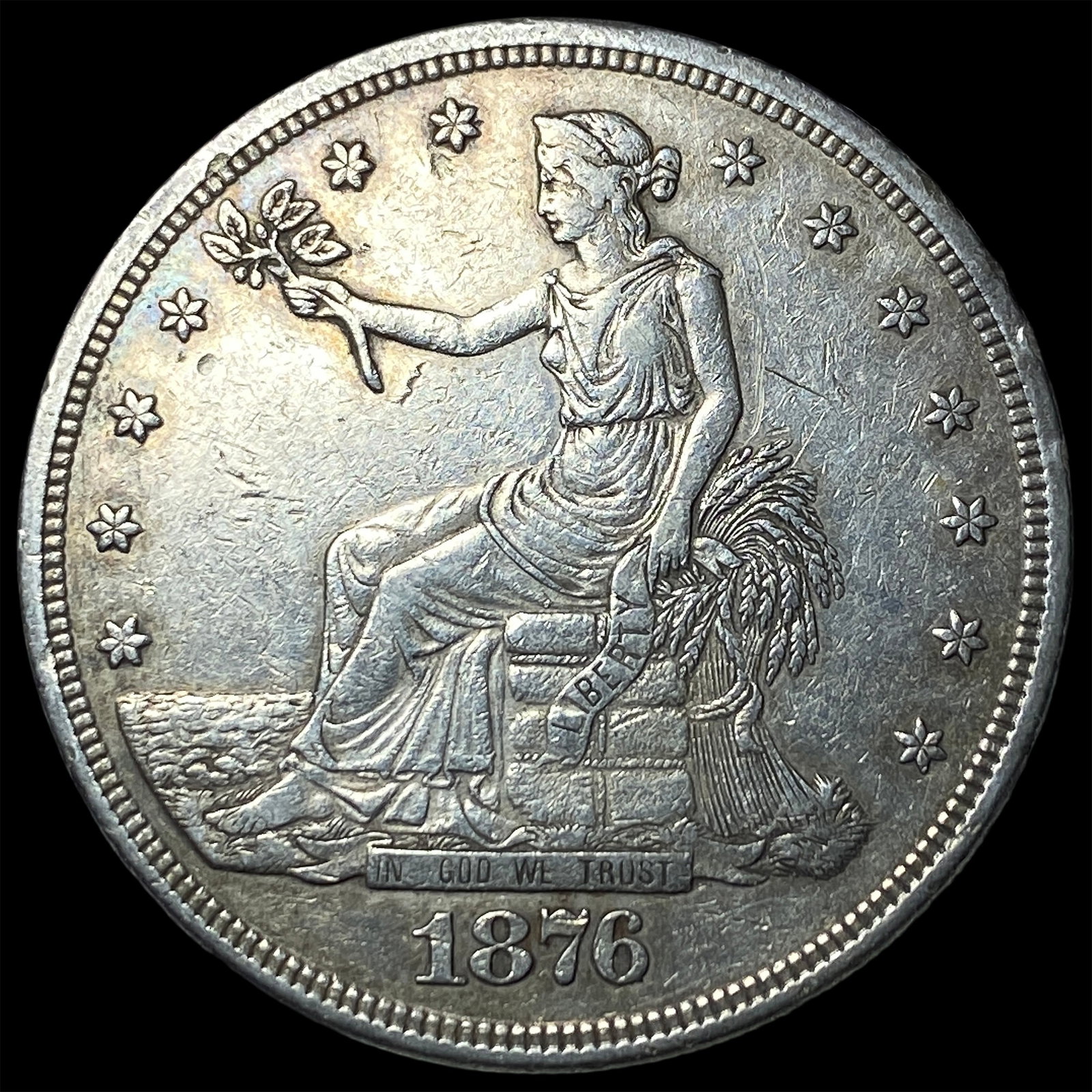 1876 Silver Trade Dollar NEARLY UNCIRCULATED: 1876 Silver Trade Dollar NEARLY UNCIRCULATED