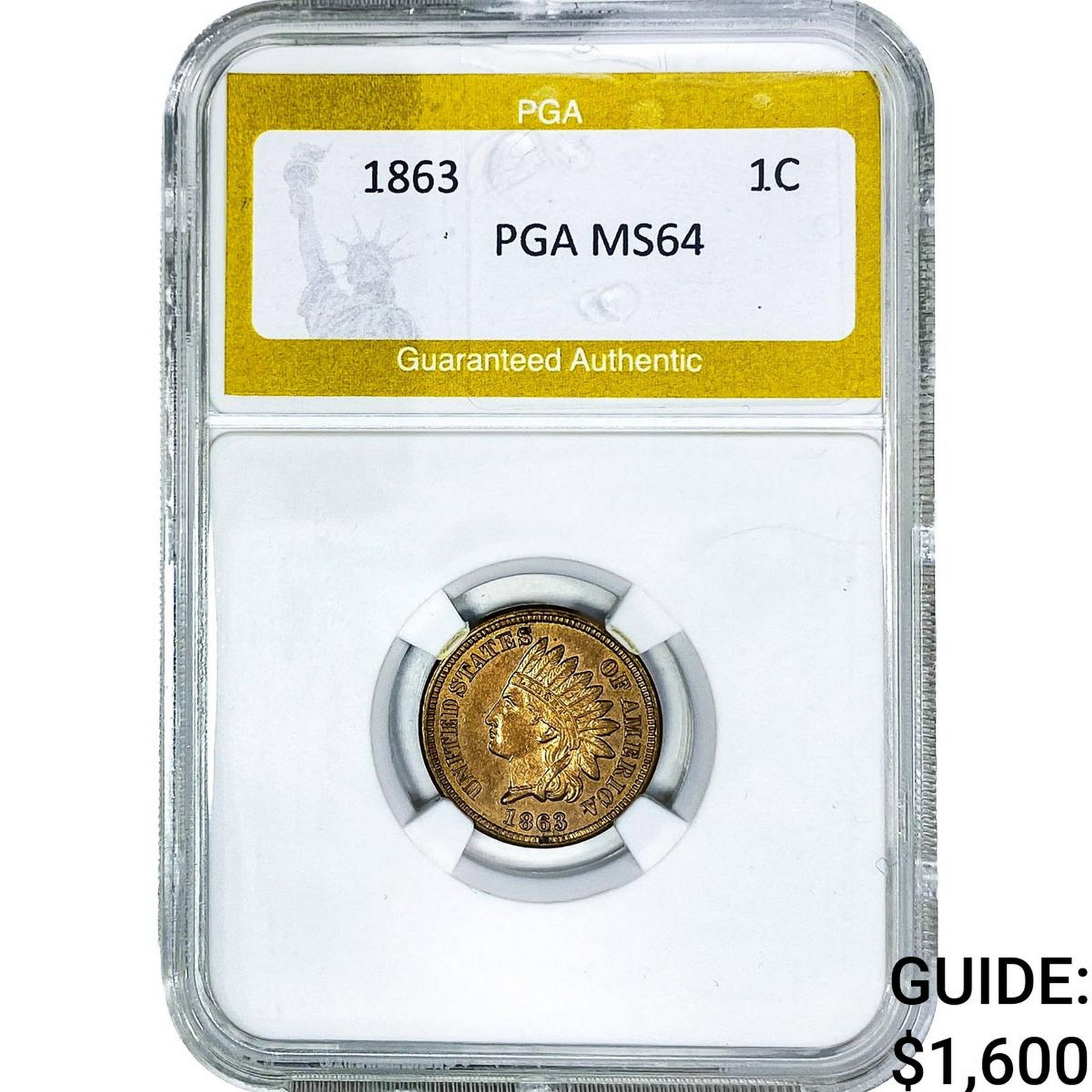 1863 Indian Head Cent PGA MS64: 1863 Indian Head Cent PGA MS64
