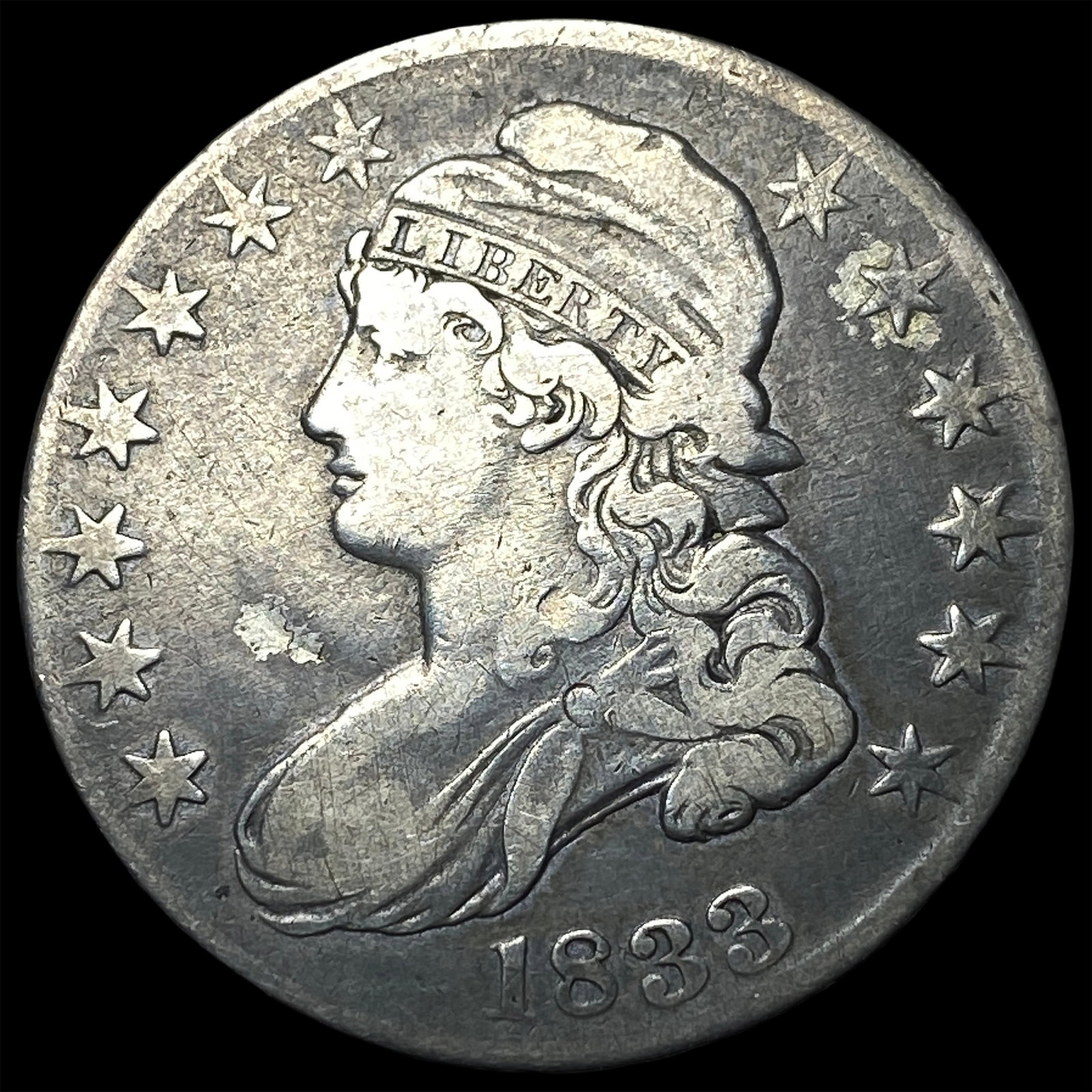 1833 Capped Bust Half Dollar LIGHTLY CIRCULATED: 1833 Capped Bust Half Dollar LIGHTLY CIRCULATED