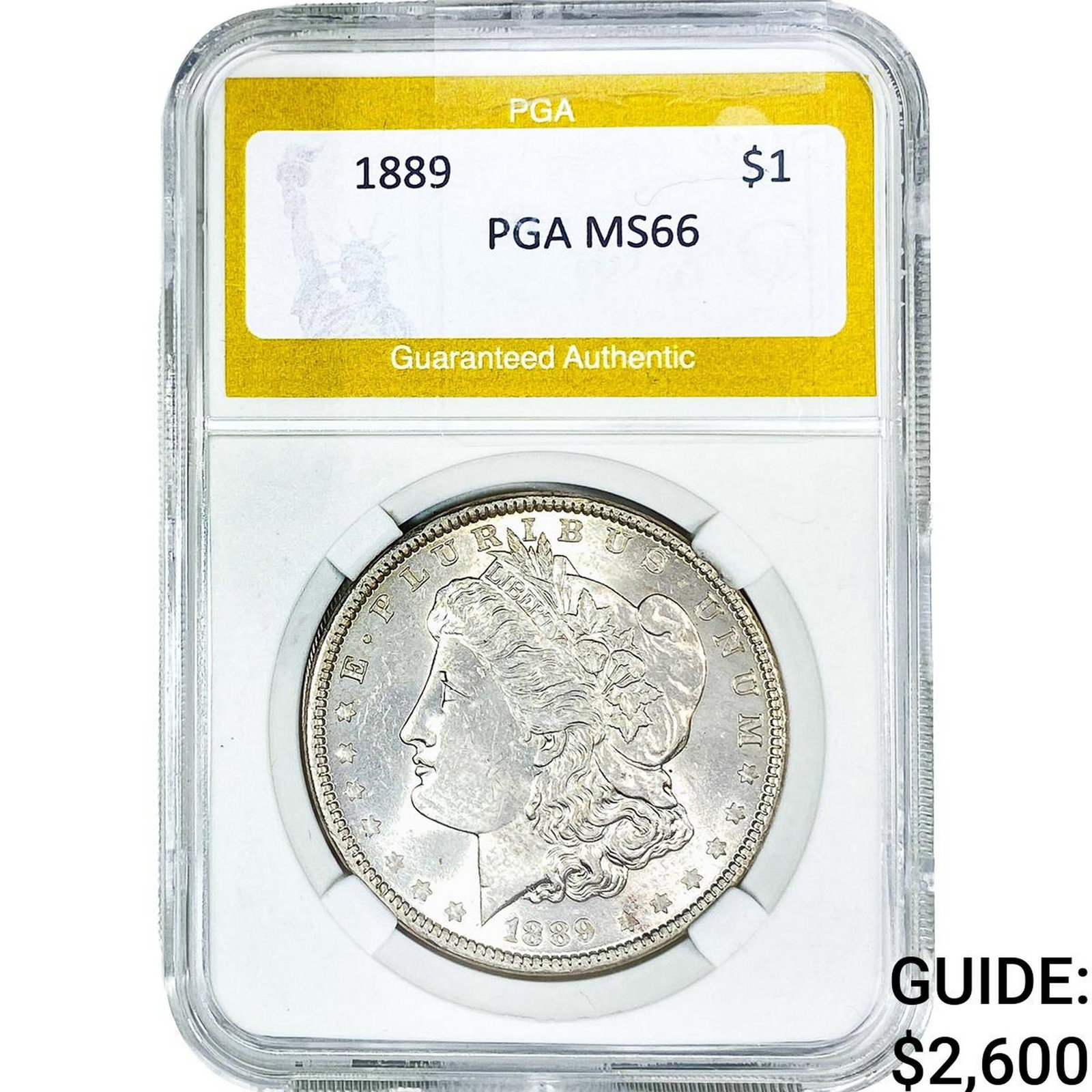1889 Morgan Silver Dollar PGA MS66: 1889 Morgan Silver Dollar PGA MS66