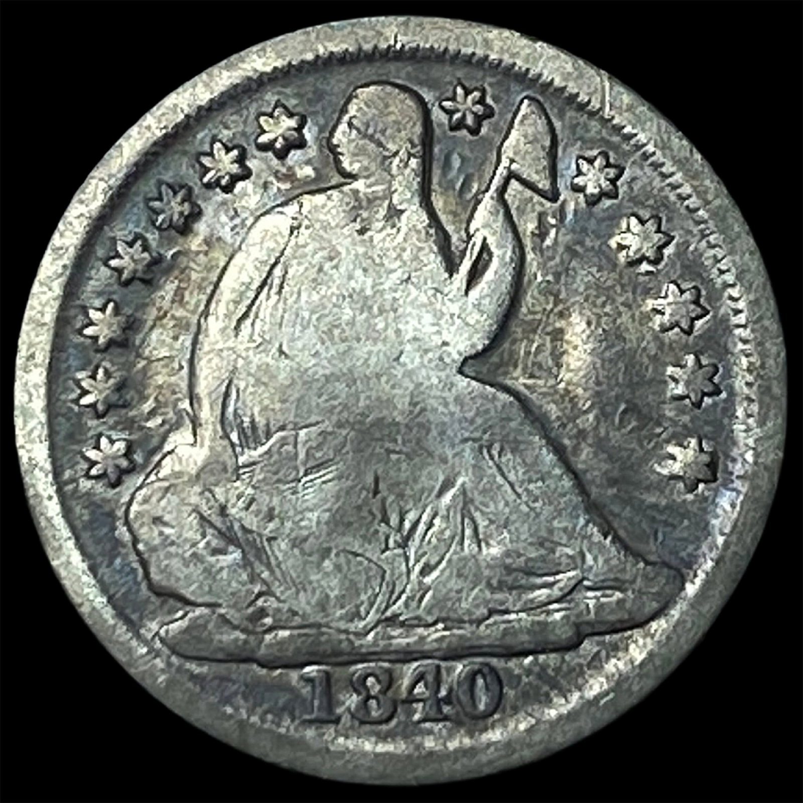 1840-O Silver Seated Liberty Half Dime NICELY CIRCULATED: 1840-O Silver Seated Liberty Half Dime NICELY CIRCULATED
