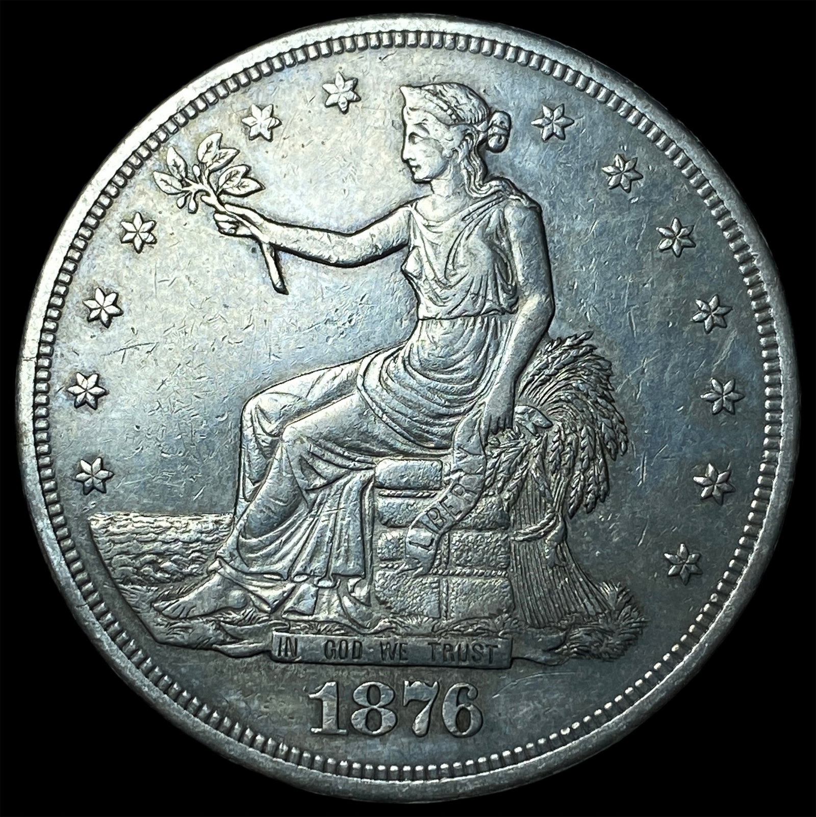 1876-S Silver Trade Dollar NEARLY UNCIRCULATED: 1876-S Silver Trade Dollar NEARLY UNCIRCULATED