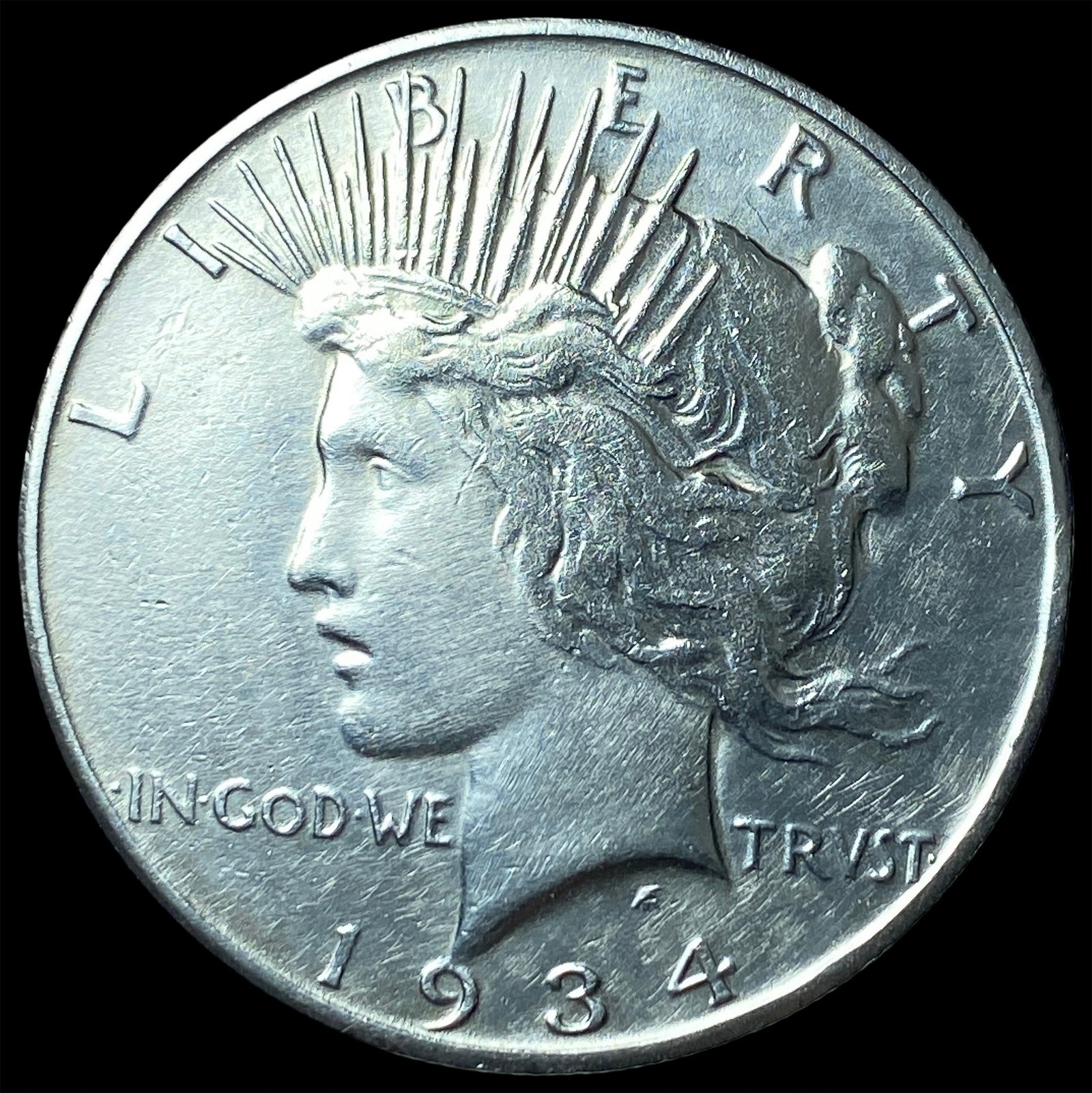 1934-S Silver Peace Dollar NEARLY UNCIRCULATED: 1934-S Silver Peace Dollar NEARLY UNCIRCULATED