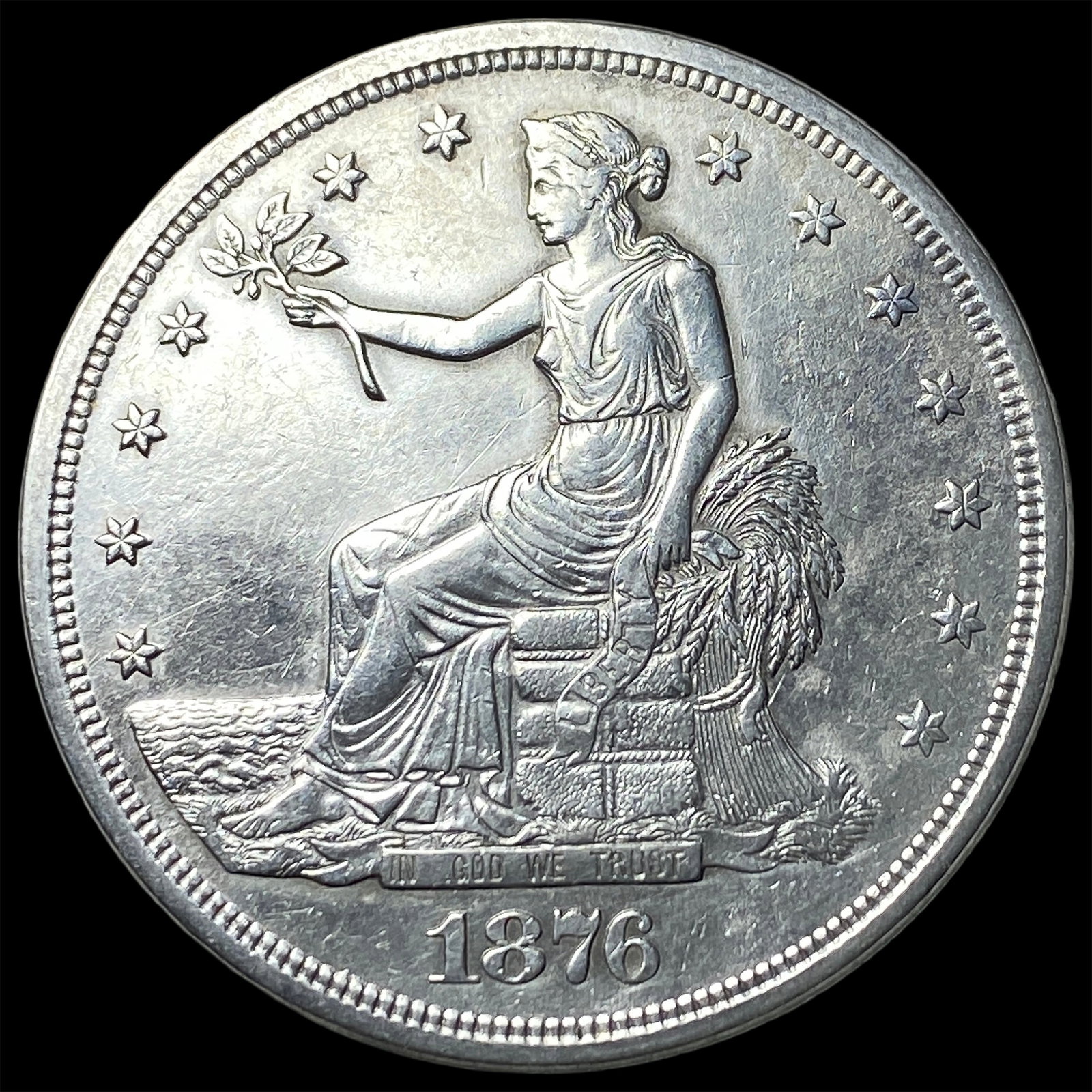 1876-S Silver Trade Dollar NEARLY UNCIRCULATED: 1876-S Silver Trade Dollar NEARLY UNCIRCULATED
