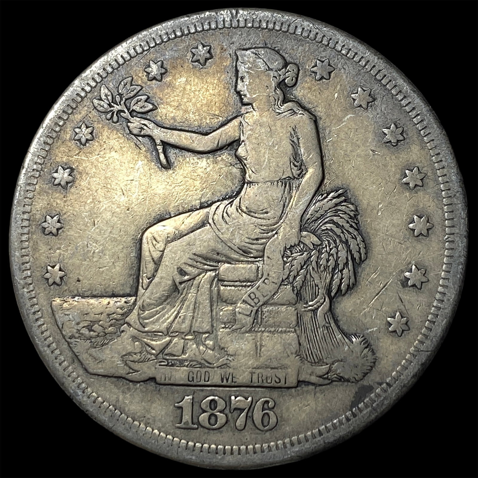 1876-S Silver Trade Dollar NEARLY UNCIRCULATED: 1876-S Silver Trade Dollar NEARLY UNCIRCULATED
