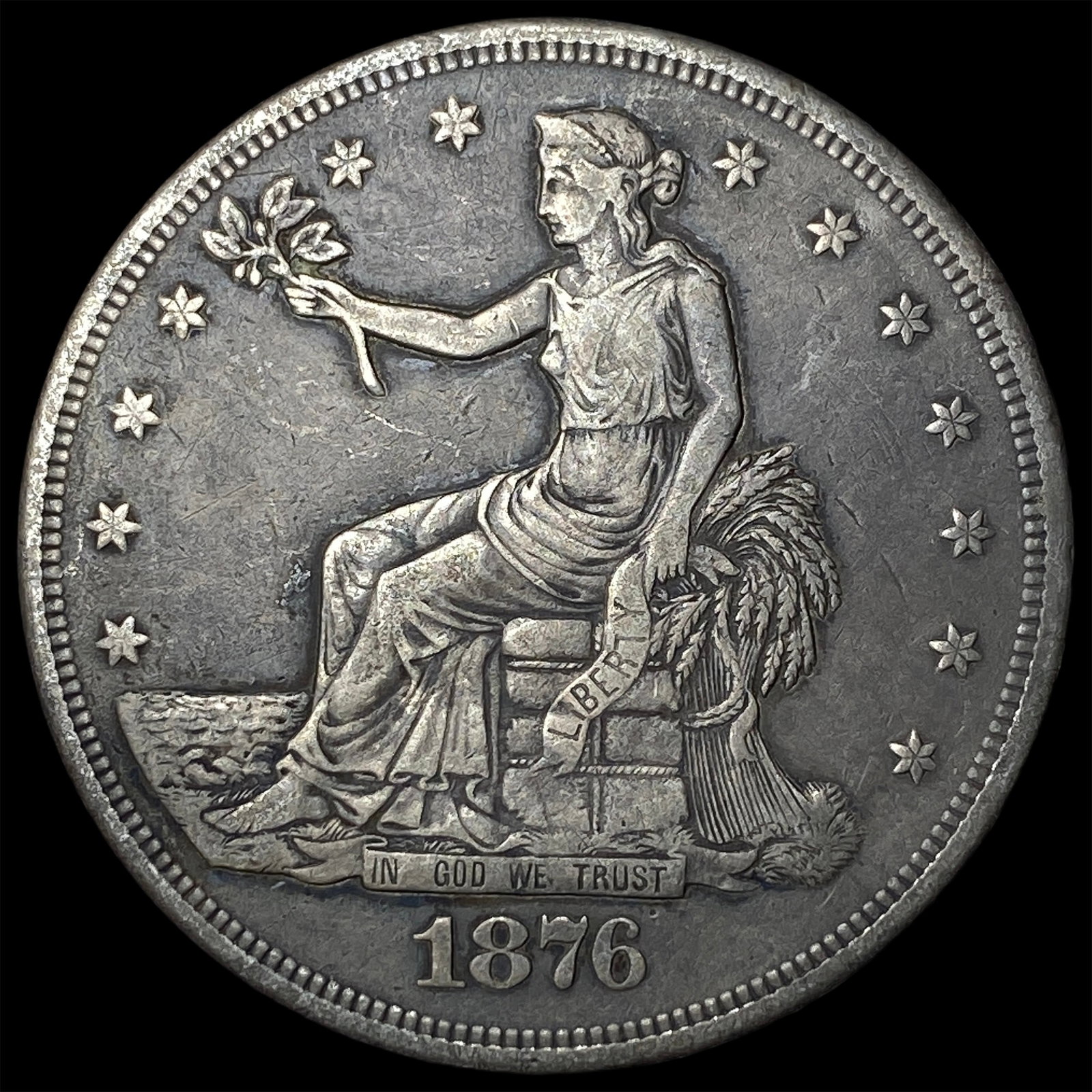 1876-S Silver Trade Dollar NEARLY UNCIRCULATED: 1876-S Silver Trade Dollar NEARLY UNCIRCULATED