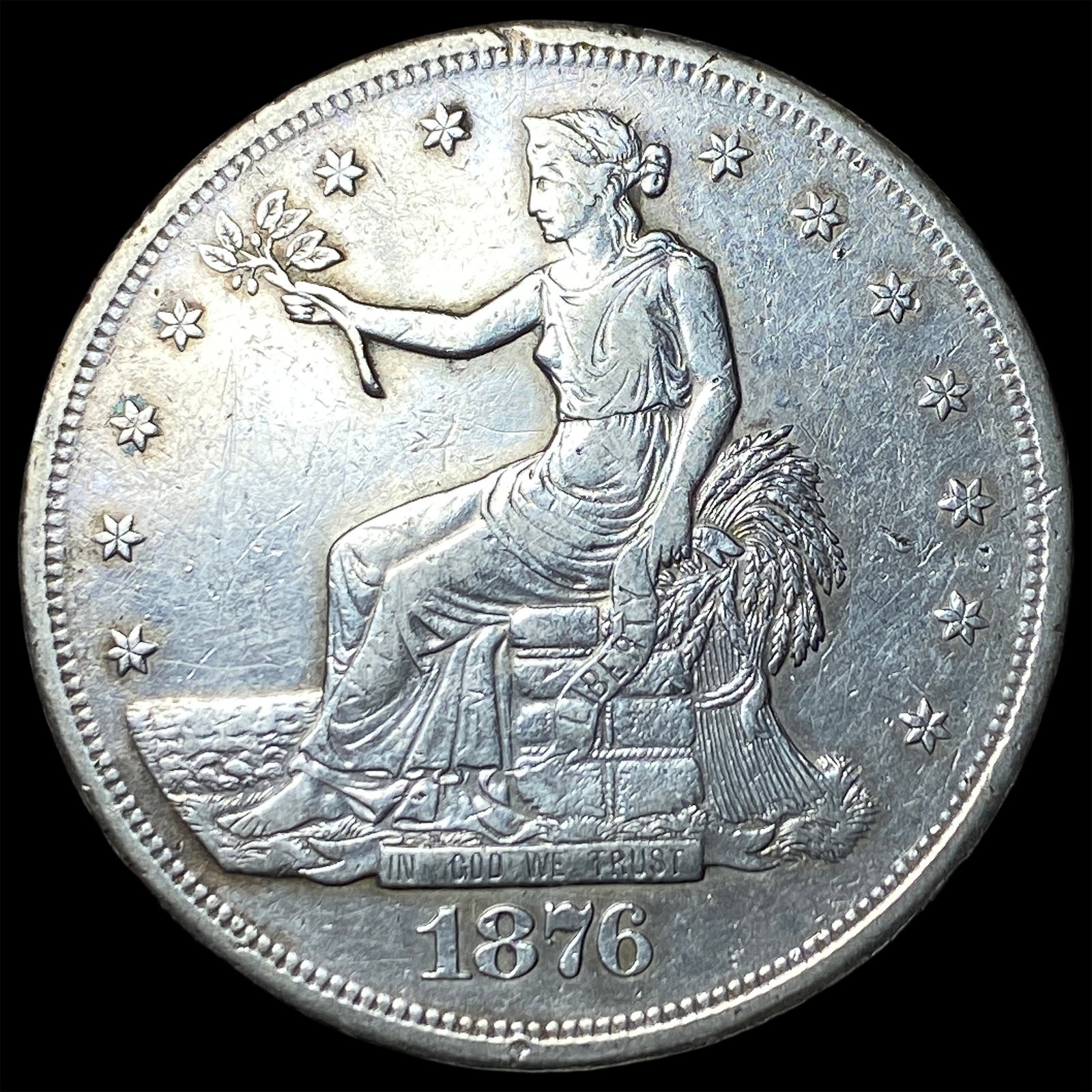 1876-S Silver Trade Dollar NEARLY UNCIRCULATED: 1876-S Silver Trade Dollar NEARLY UNCIRCULATED