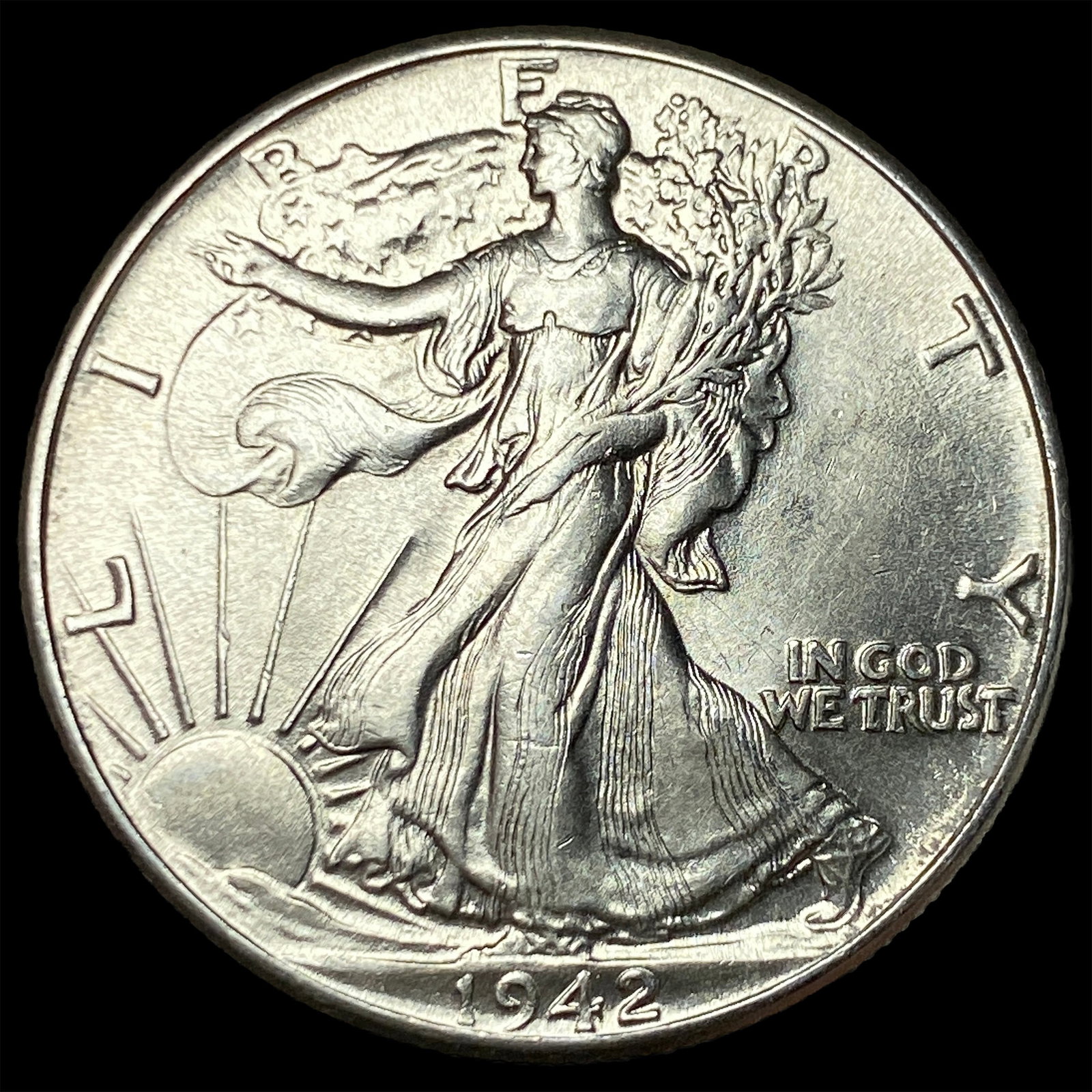 1942 Walking Liberty Silver Half Dollar GEM BU: 1942 Walking Liberty Silver Half Dollar GEM BU