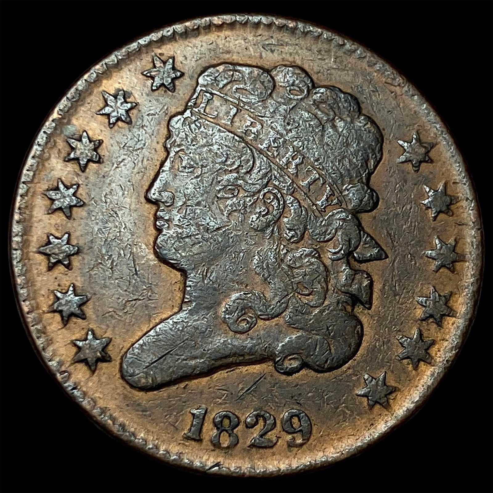 1829 Classic Head Half Cent NEARLY UNCIRCULATED (1 of 2)