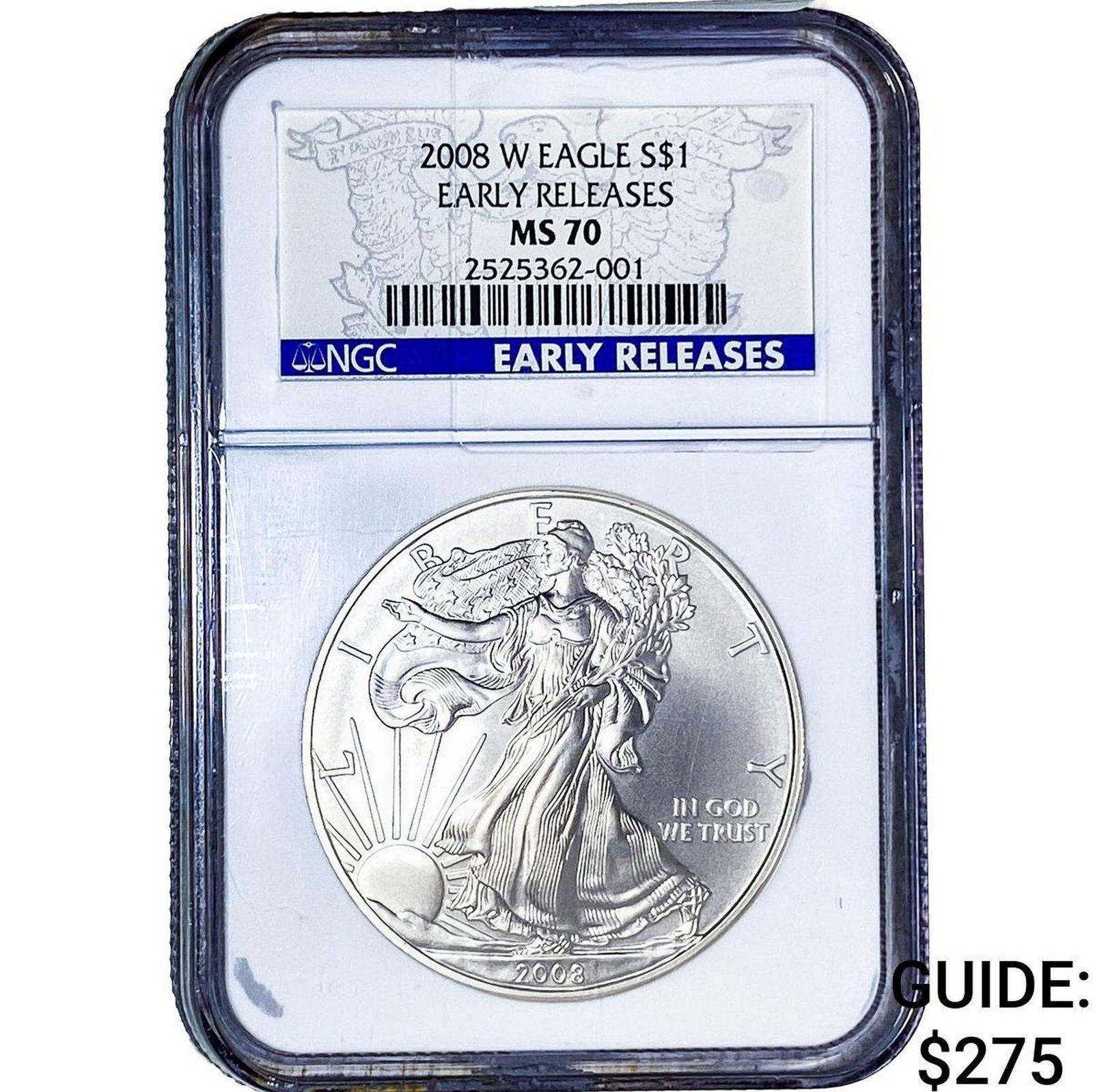 2008-W Silver Eagle NGC MS70: 2008-W Silver Eagle NGC MS70