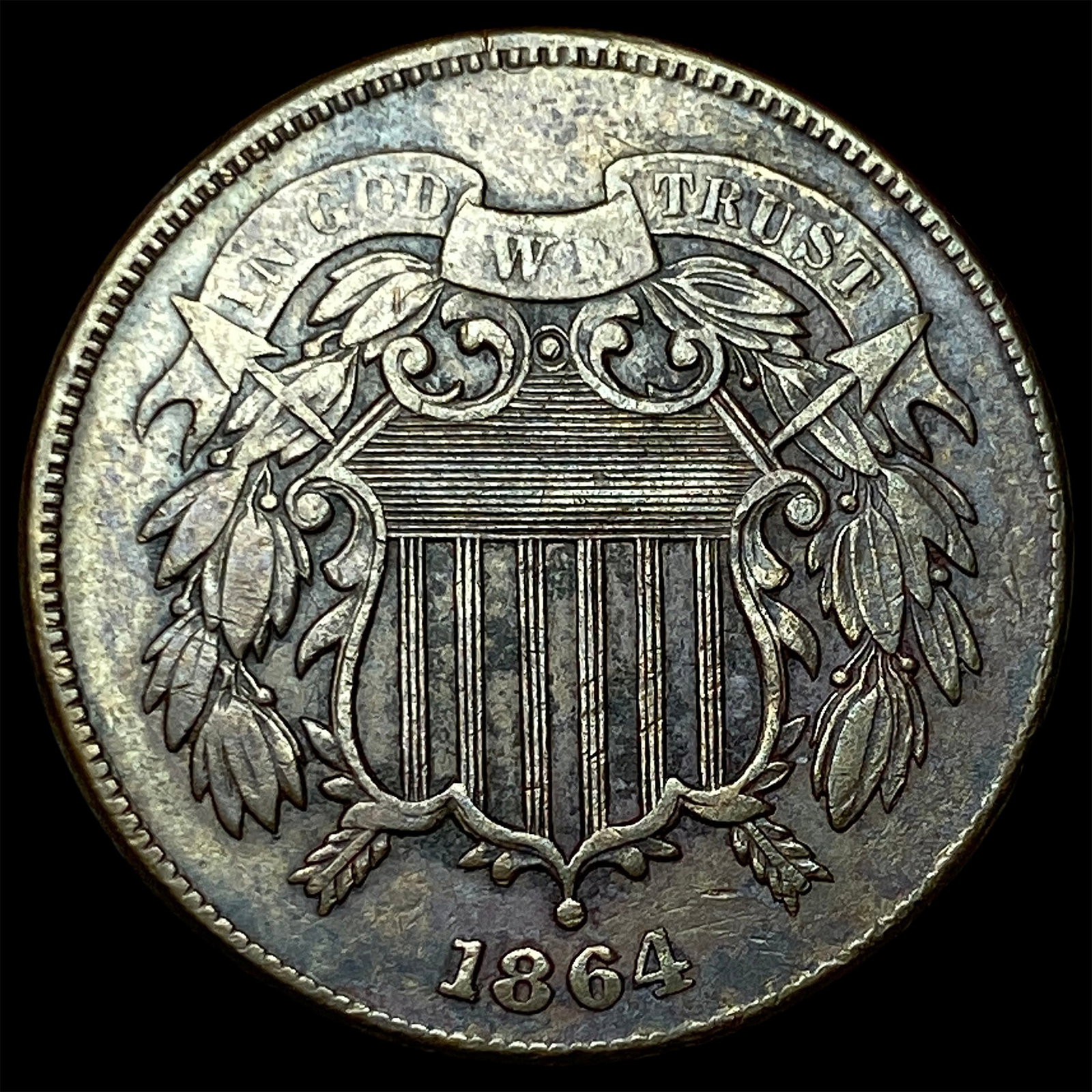 1864 Two-Cent Piece NEARLY UNCIRCULATED: 1864 Two-Cent Piece NEARLY UNCIRCULATED