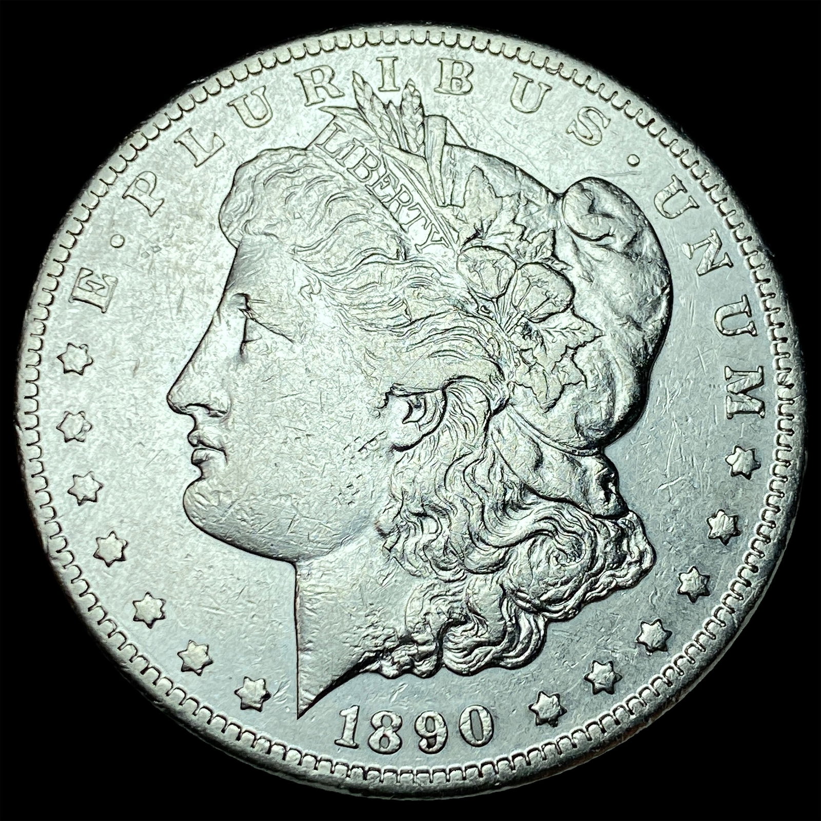 1890-CC Silver Morgan Dollar CLOSELY UNCIRCULATED: 1890-CC Silver Morgan Dollar CLOSELY UNCIRCULATED
