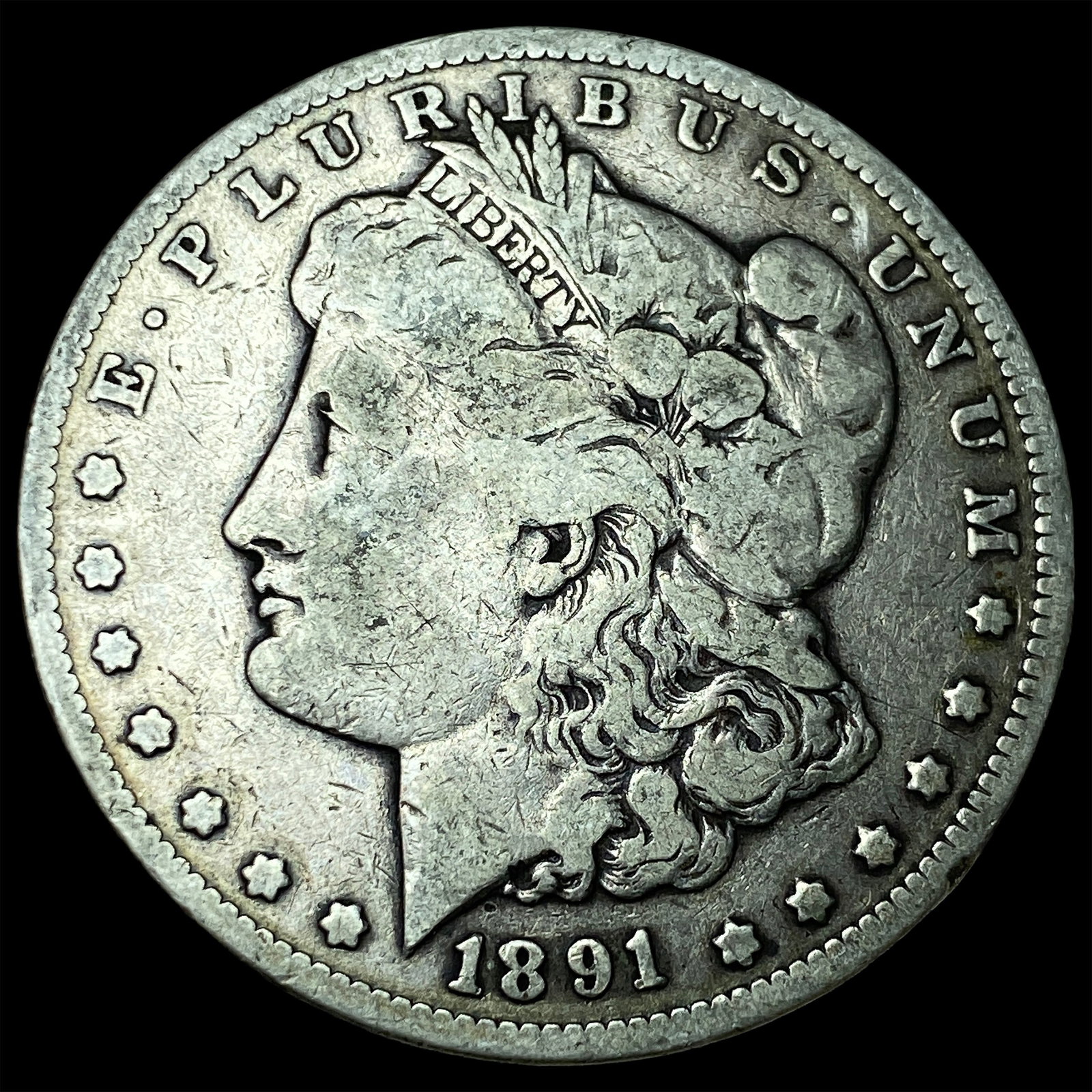 1891-CC Silver Morgan Dollar LIGHTLY CIRCULATED: 1891-CC Silver Morgan Dollar LIGHTLY CIRCULATED