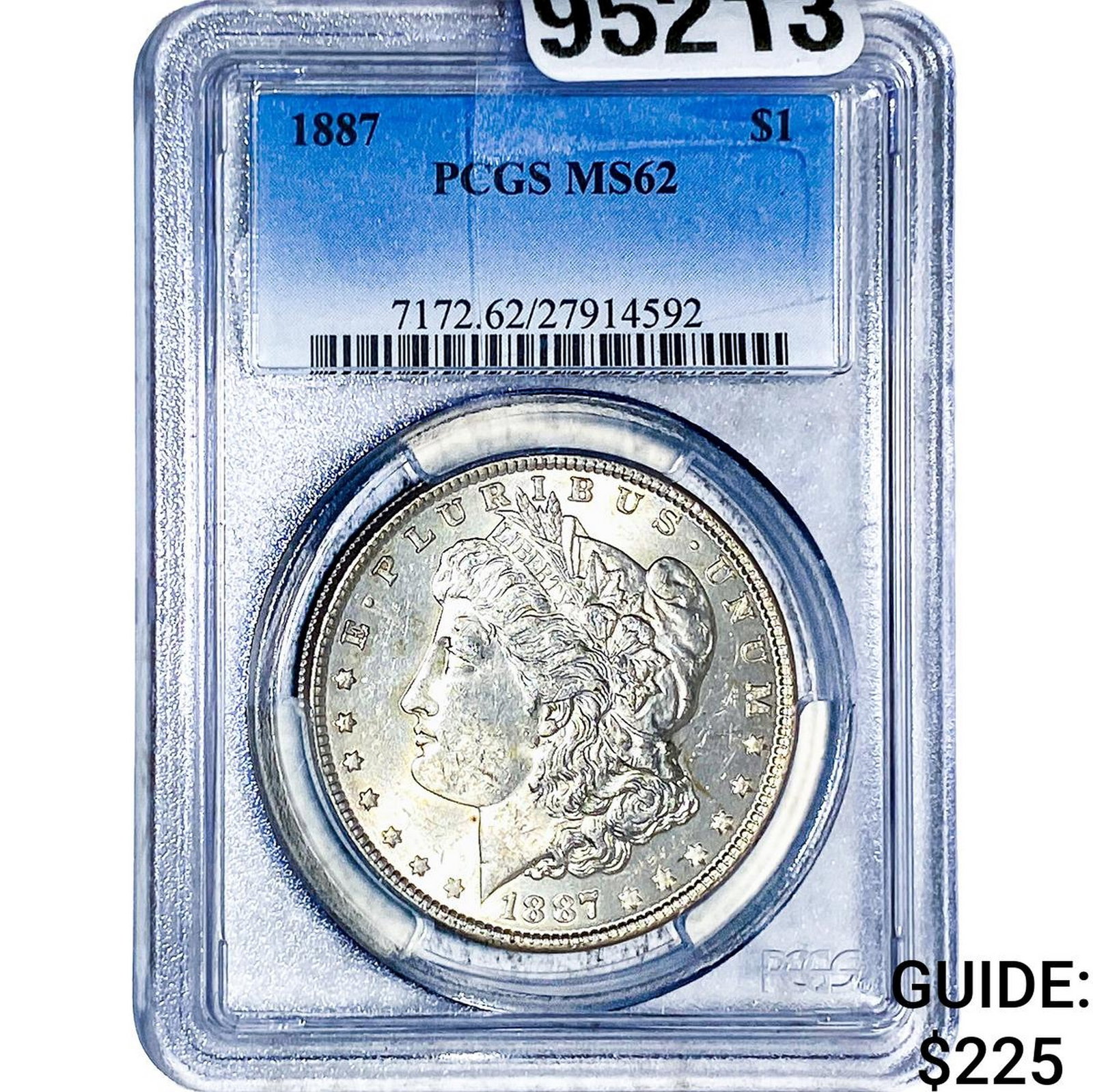 1887 Morgan Silver Dollar PCGS MS62: 1887 Morgan Silver Dollar PCGS MS62