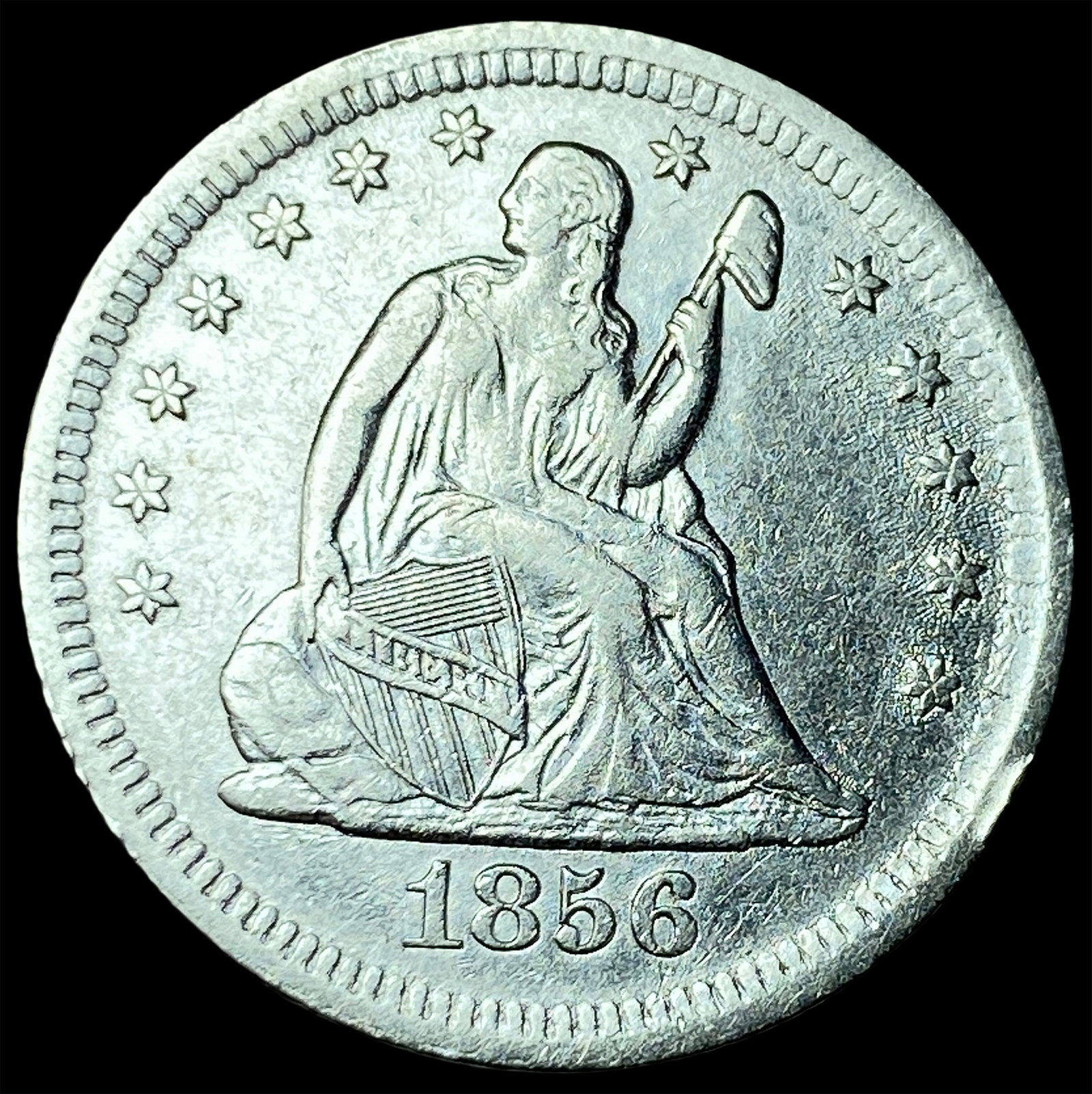 1856 Seated Liberty Quarter CHOICE AU: 1856 Seated Liberty Quarter CHOICE AU