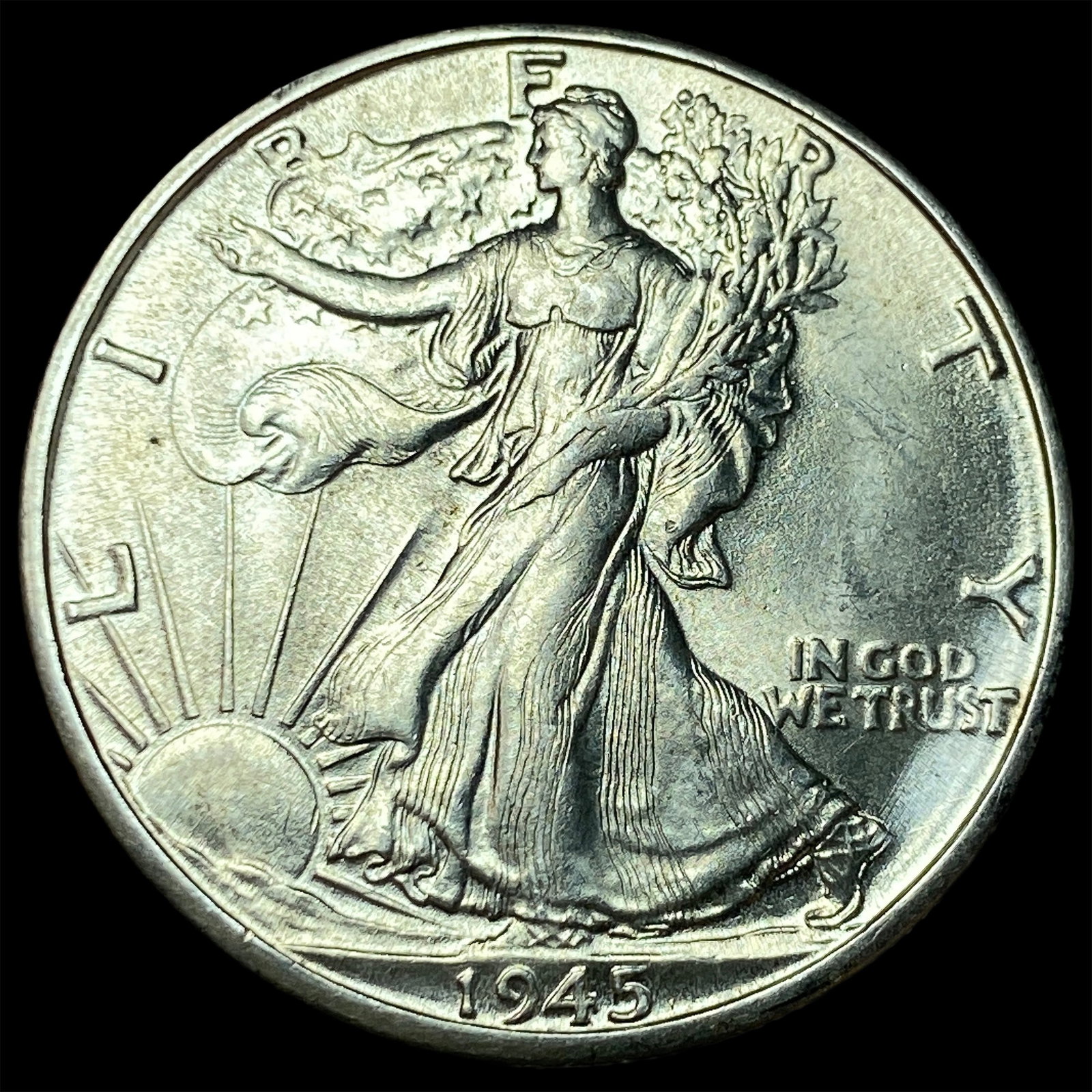 1945-D Silver Walking Liberty Half Dollar UNCIRCULATED: 1945-D Silver Walking Liberty Half Dollar UNCIRCULATED