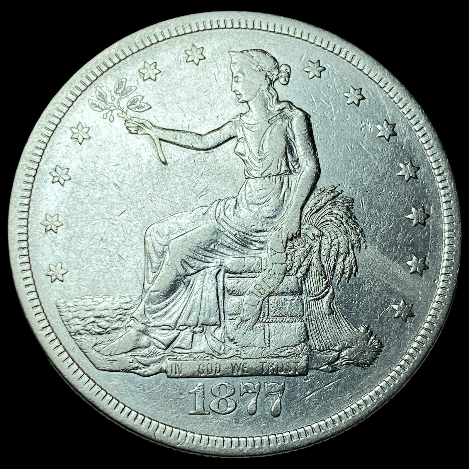1877-S Silver Trade Dollar CLOSELY UNCIRCULATED: 1877-S Silver Trade Dollar CLOSELY UNCIRCULATED