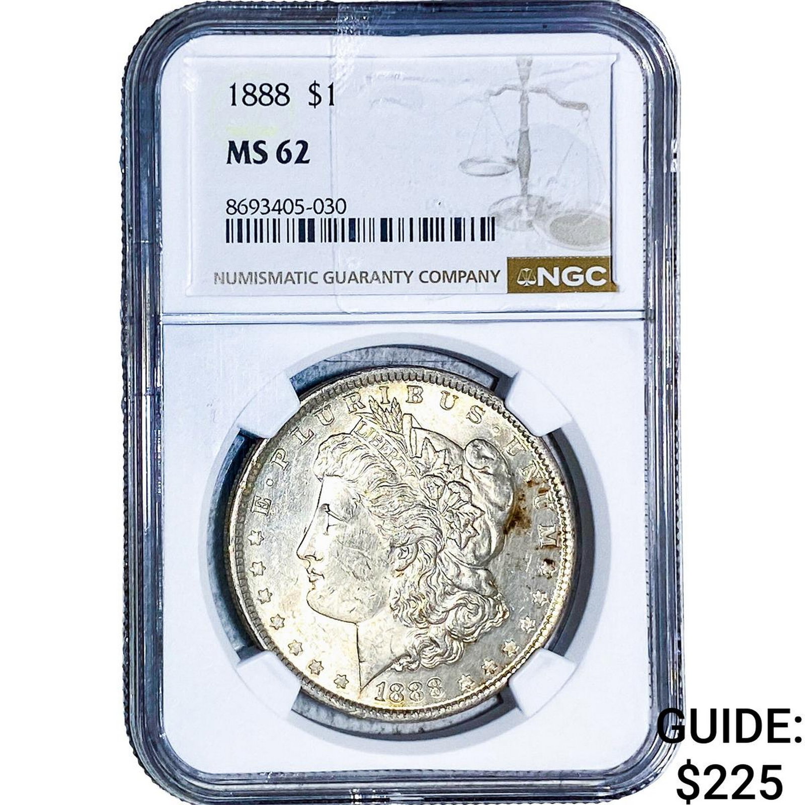 1888 Morgan Silver Dollar NGC MS62: 1888 Morgan Silver Dollar NGC MS62